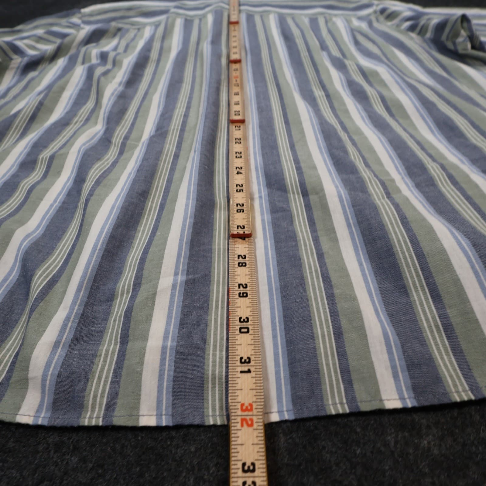 Honors Button Up Mens XXL Blue Excellent Vintage Striped Short Sleeve Shirt - Thumbnail 5
