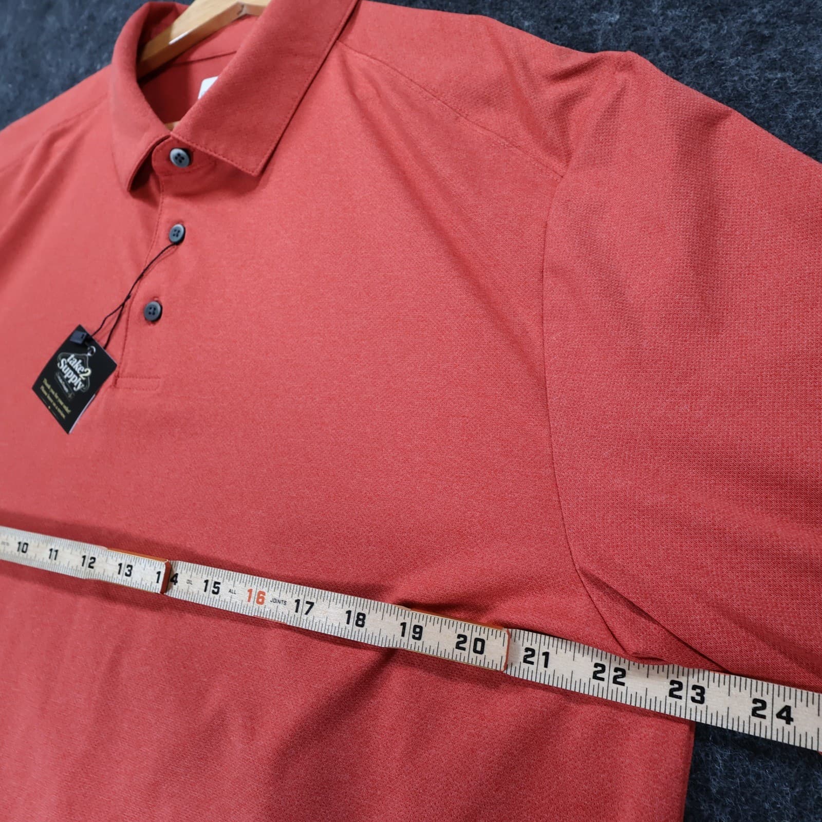 Grand Slam Polo Mens Large Orange Excellent 360 Motion Flow Long Sleeve - Thumbnail 3
