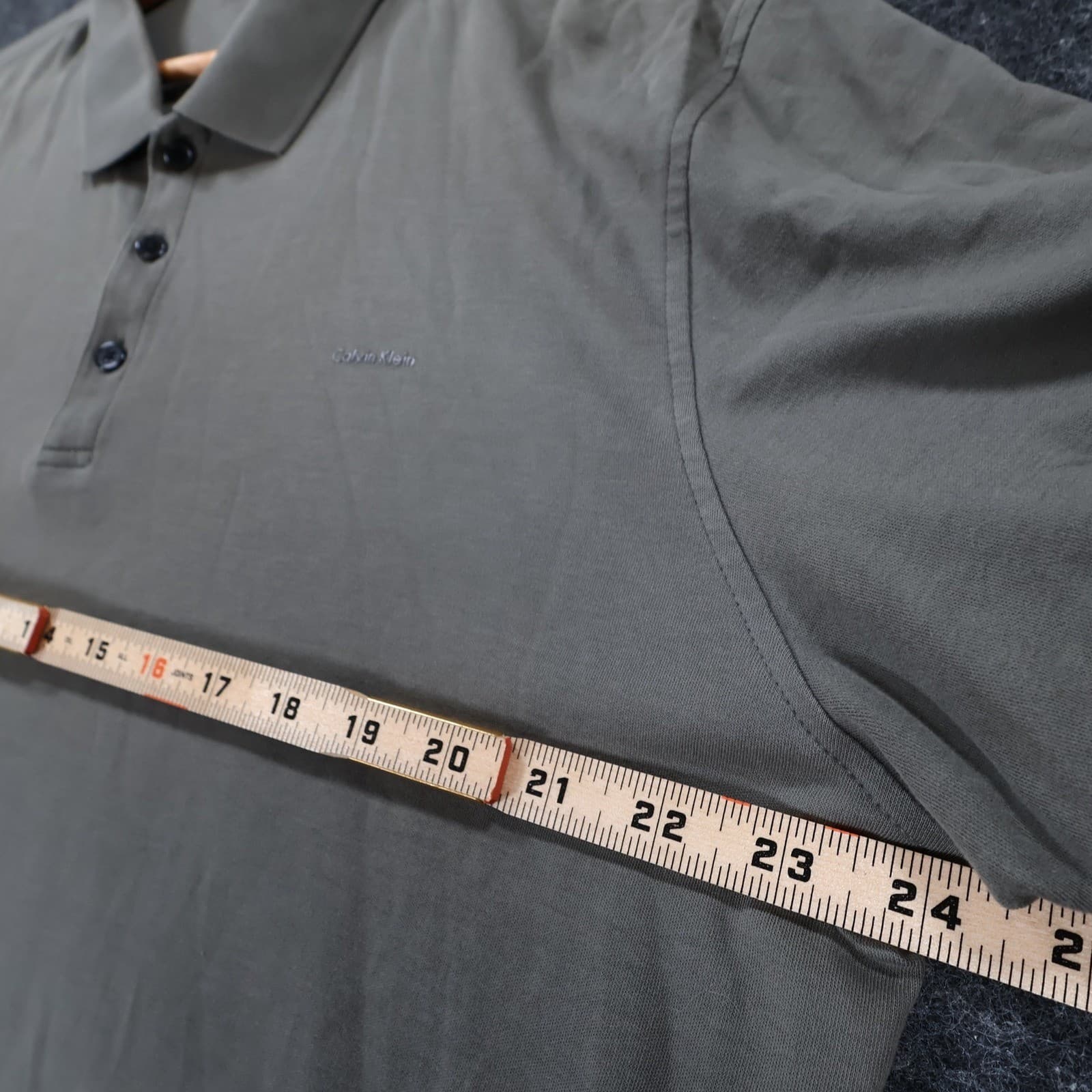 Calvin Klein Polo Mens XL Olive Green Excellent Liquid Cotton Short Sleeve - Thumbnail 4