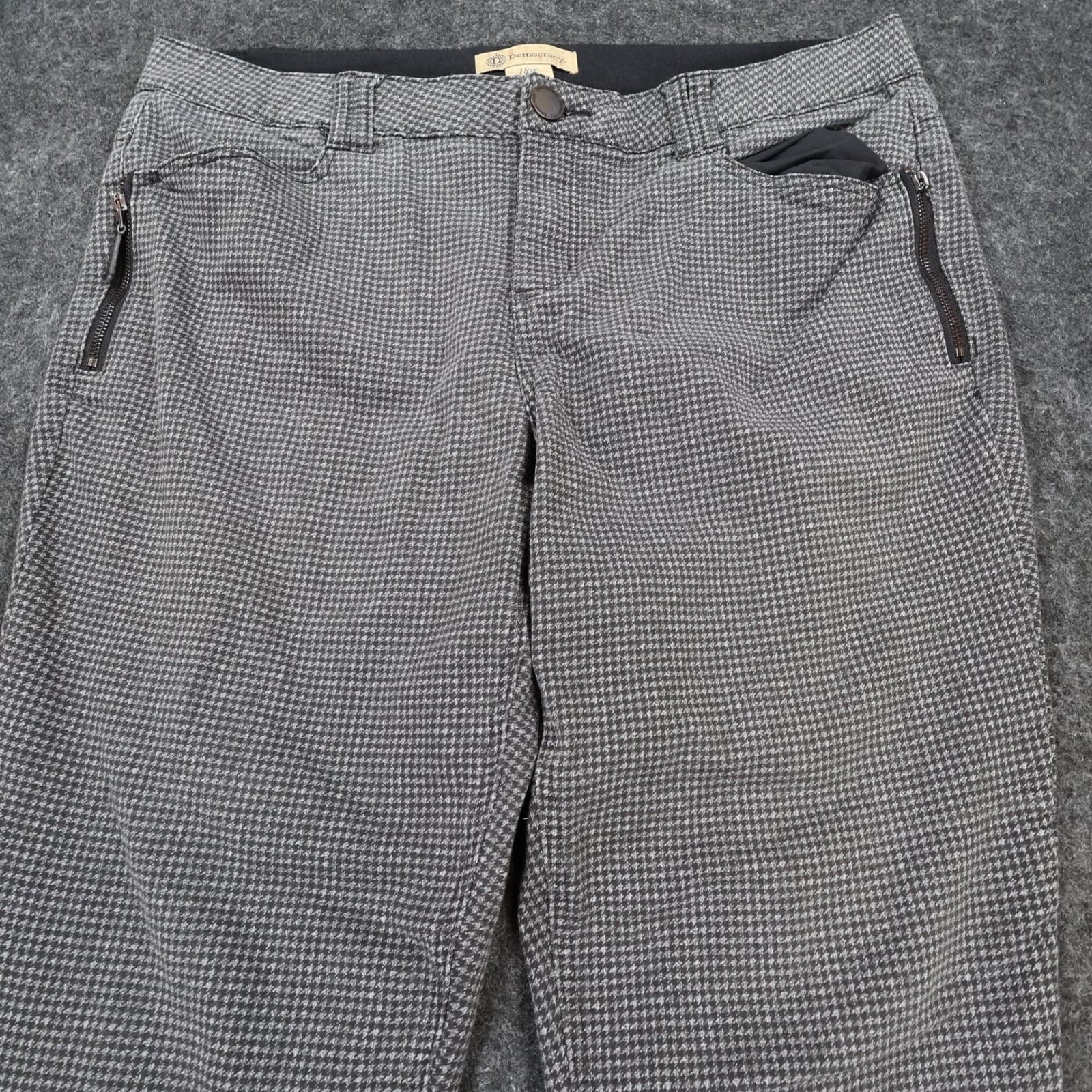 Democracy Ab Technology Pants Womens 18W Black Excellent Houndstooth Skinny - Thumbnail 13