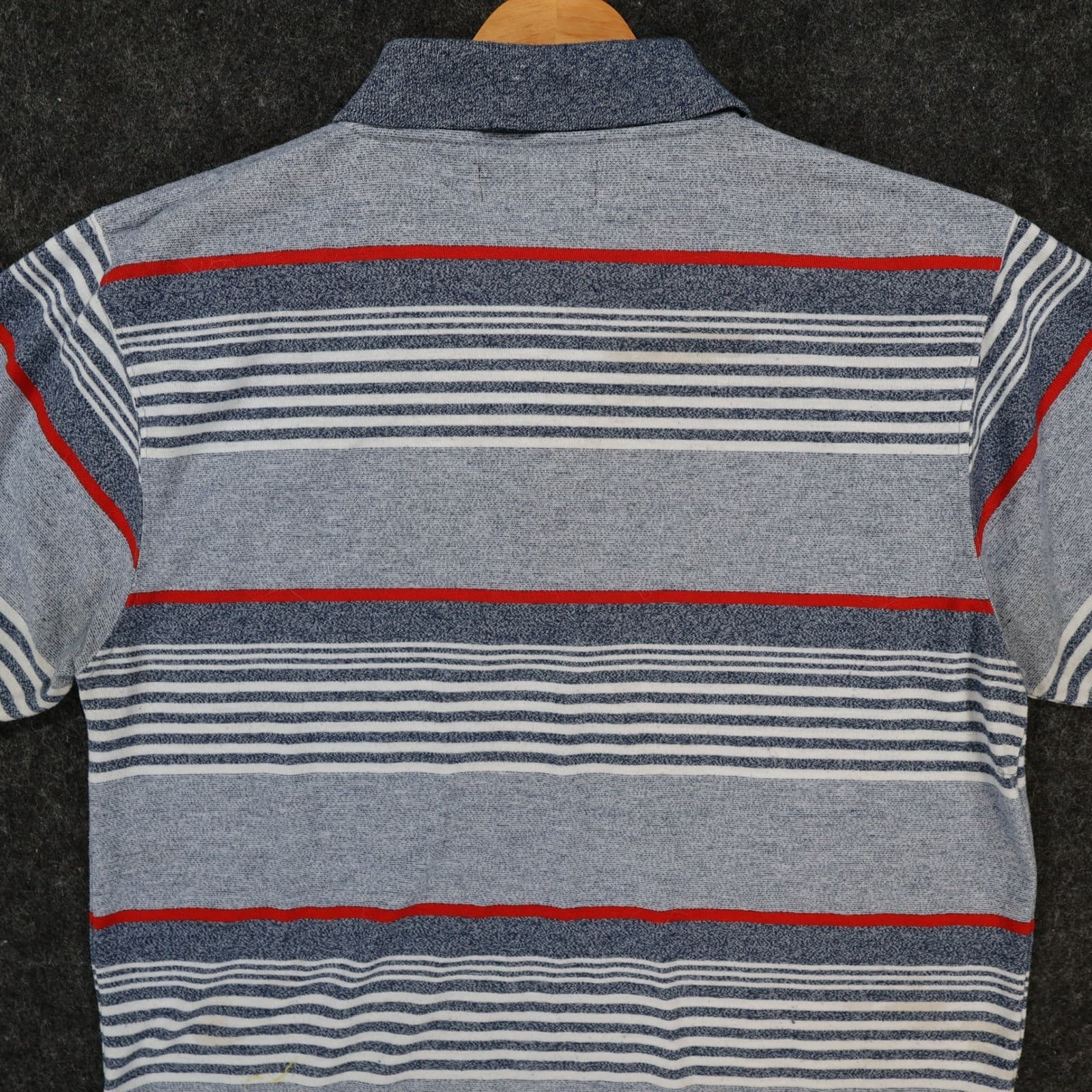 Silver Stone Collection Polo Mens M Blue Excellent Striped Short Sleeve - Thumbnail 10
