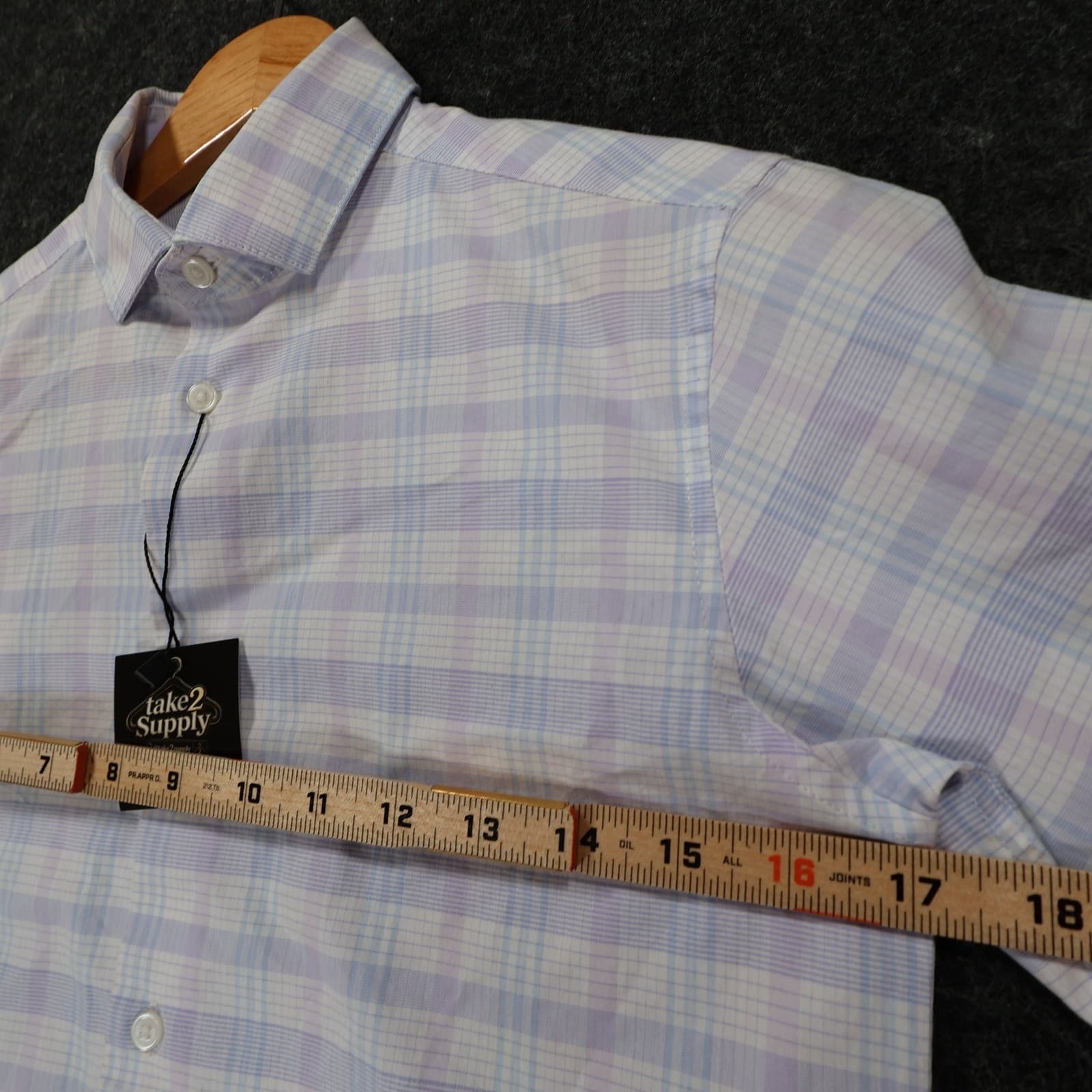 Calvin Klein Button Up Boys 12 Purple Excellent Plaid Long Sleeve - Thumbnail 3