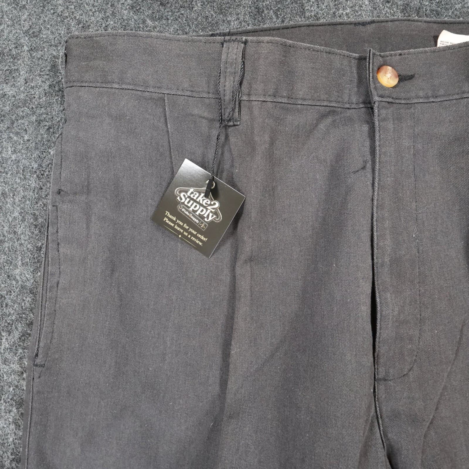 Puritan Pleated Chinos Mens 34x30 Black Excellent Pleated Trousers - Thumbnail 11