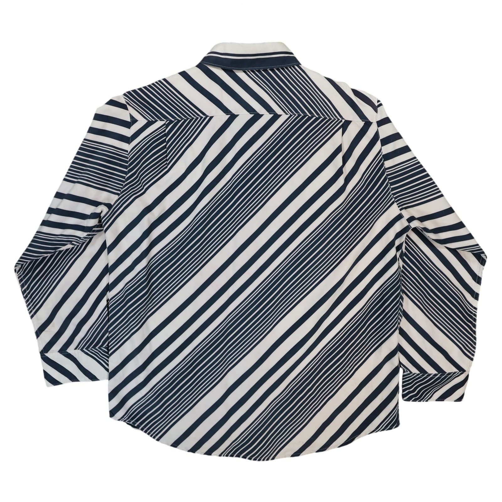 Montage Collection Button Down Mens XL Blue Excellent Striped Pattern - Thumbnail 2