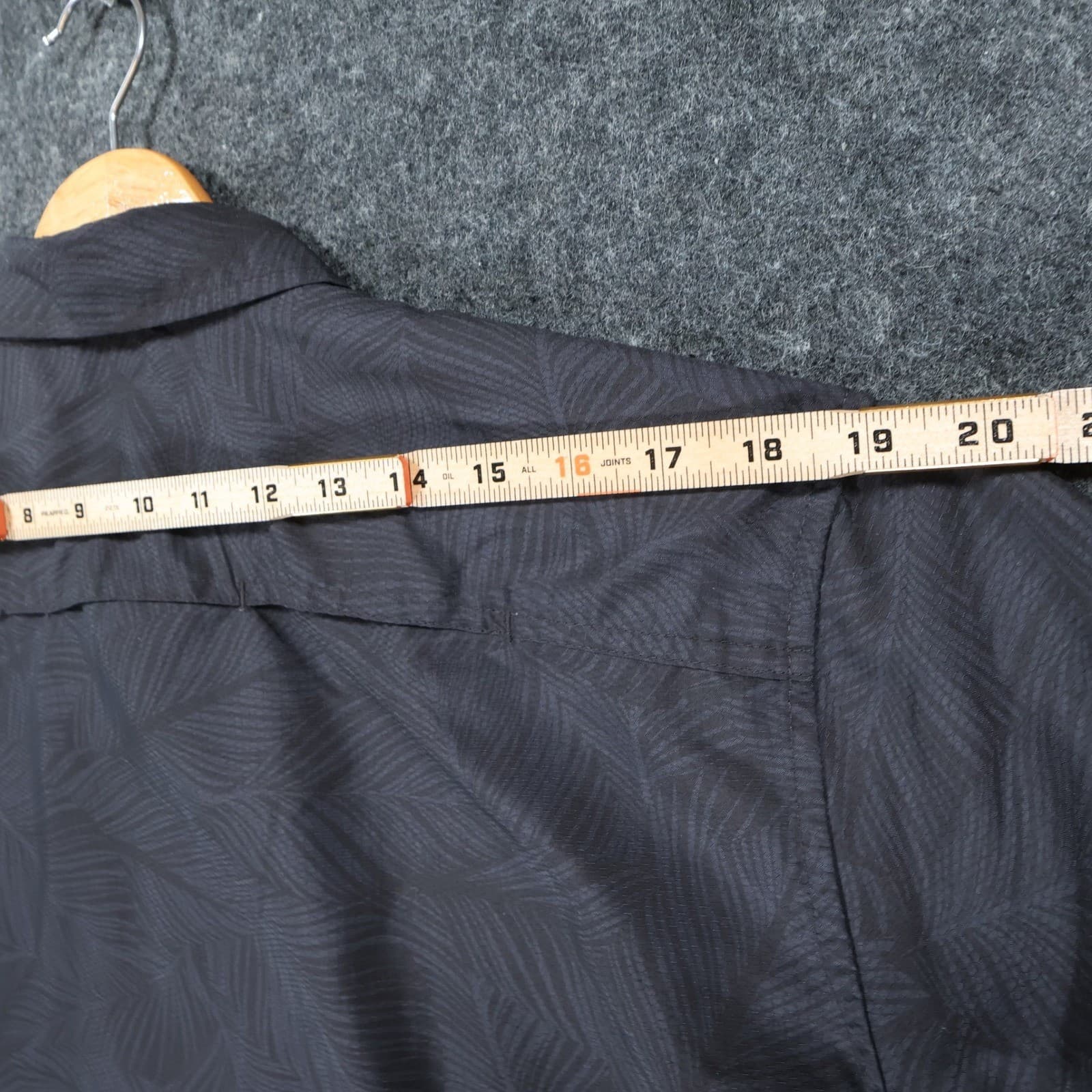 Eddie Bauer Button Front Shirt Mens XL Black Excellent Tropical Palm Print - Thumbnail 6