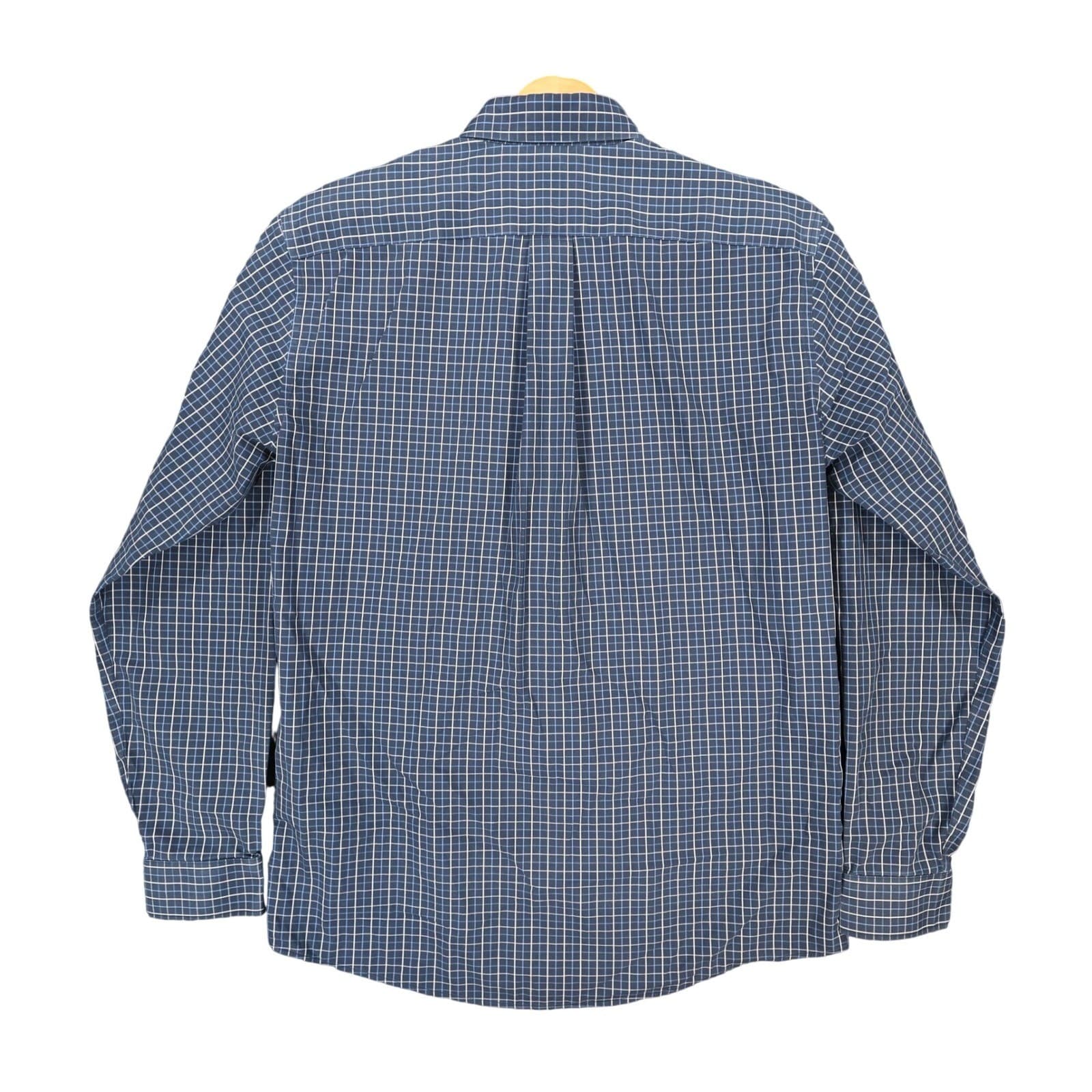 Eddie Bauer Button Down Mens M Blue Excellent Wrinkle Free Plaid - Thumbnail 2