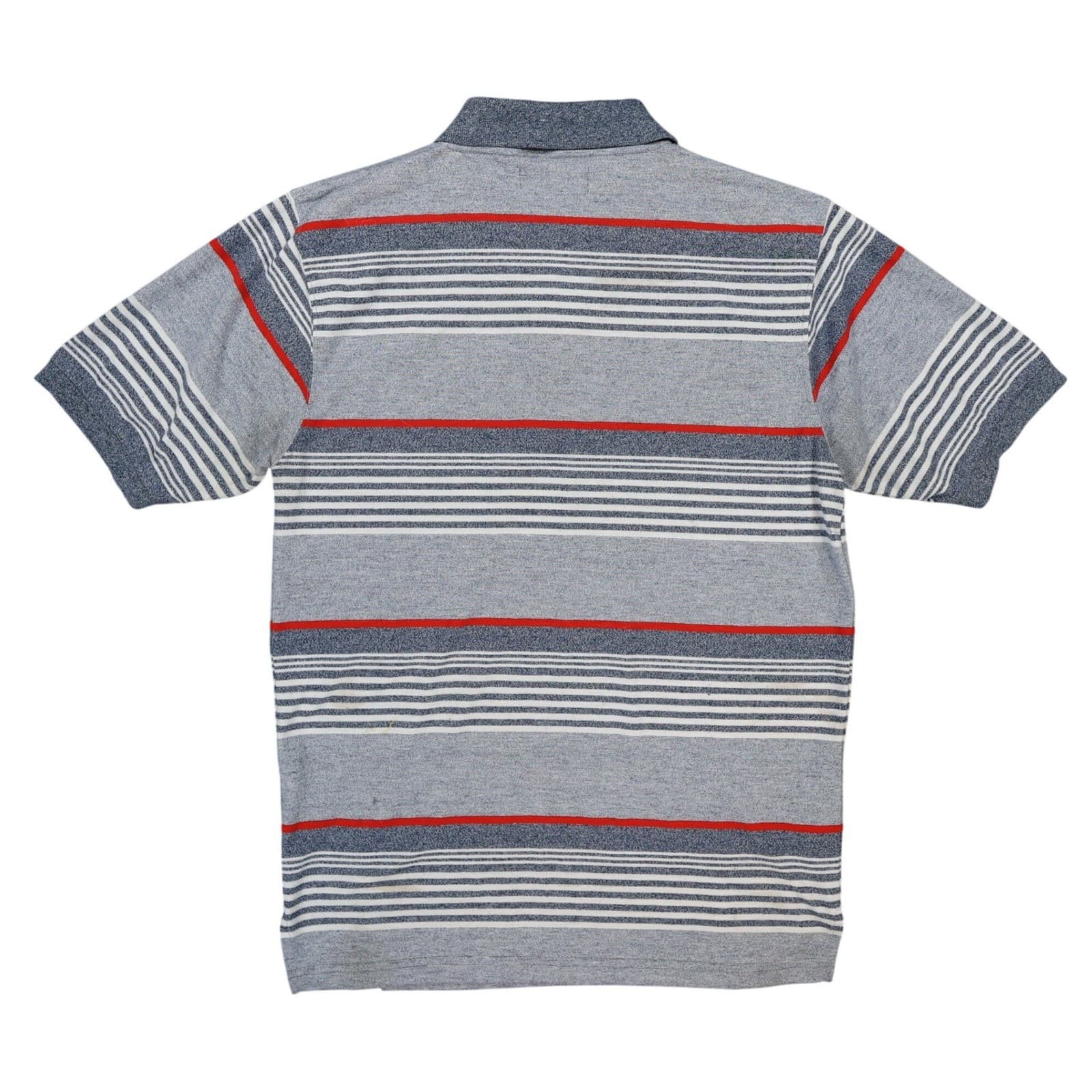 Silver Stone Collection Polo Mens M Blue Excellent Striped Short Sleeve - Thumbnail 2