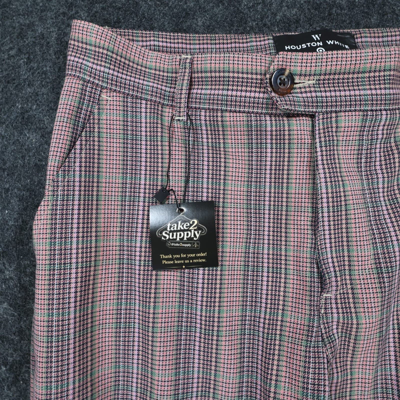 Houston White Joggers Womens S Pink Excellent Plaid Pattern - Thumbnail 11