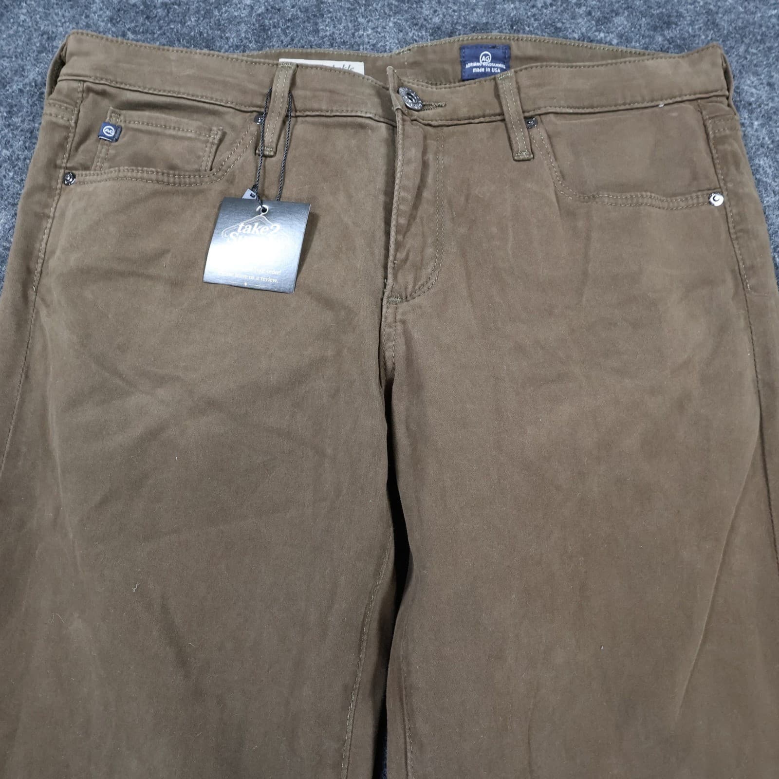 AG Adriano Goldschmied Stevie Ankle Womens 29R Brown Excellent Slim Straight Leg - Thumbnail 14