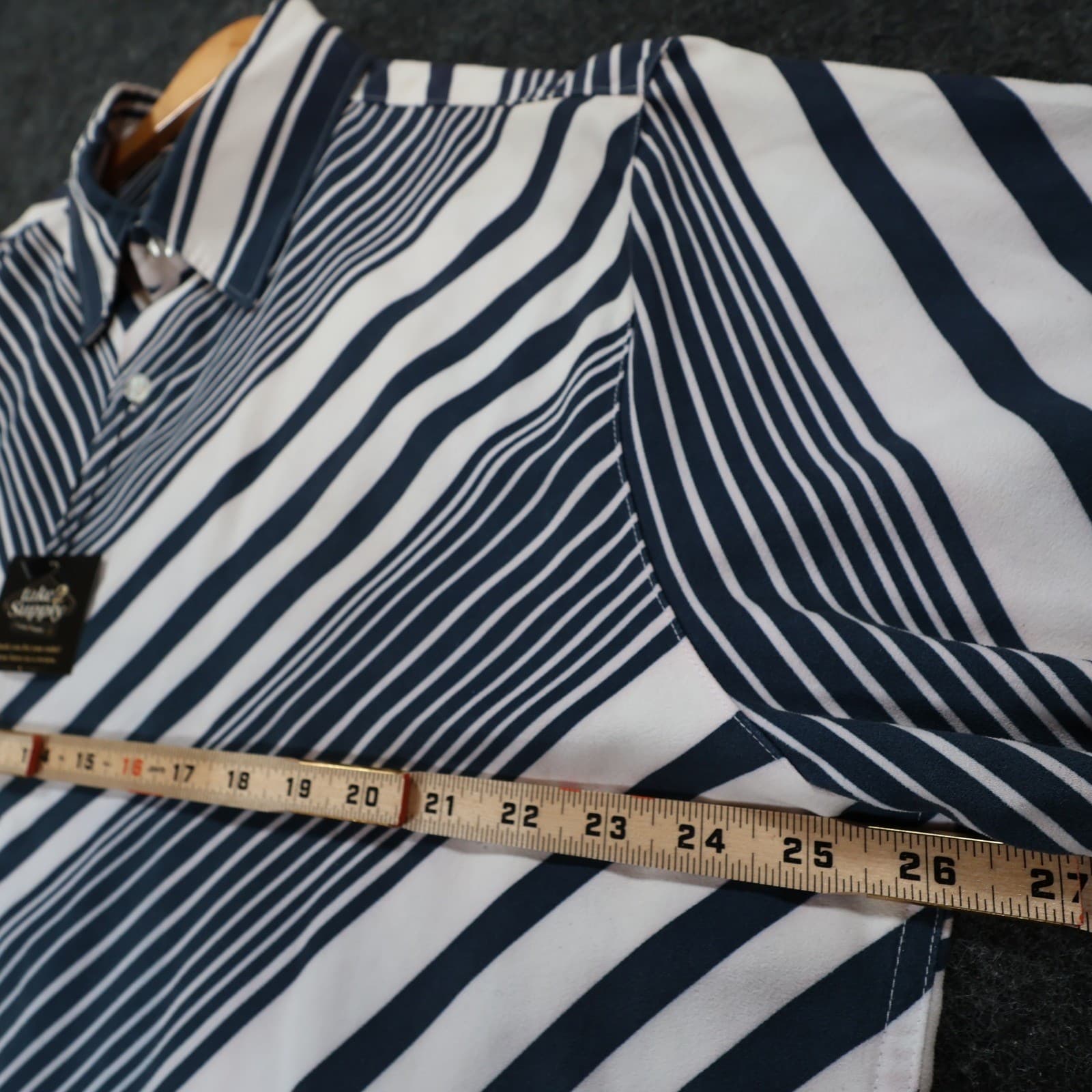 Montage Collection Button Down Mens XL Blue Excellent Striped Pattern - Thumbnail 3