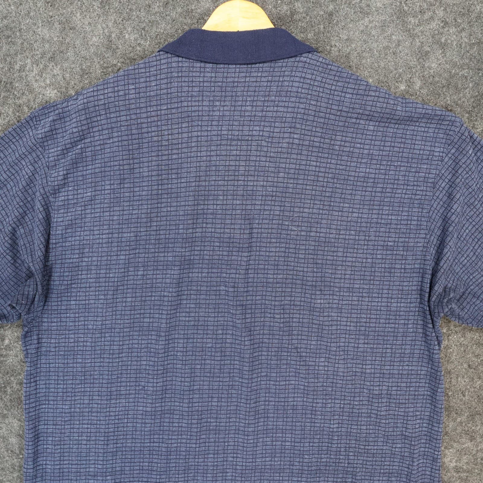 Chereskin Polo Mens XL Blue Excellent Grid Textured Short Sleeve Shirt - Thumbnail 11