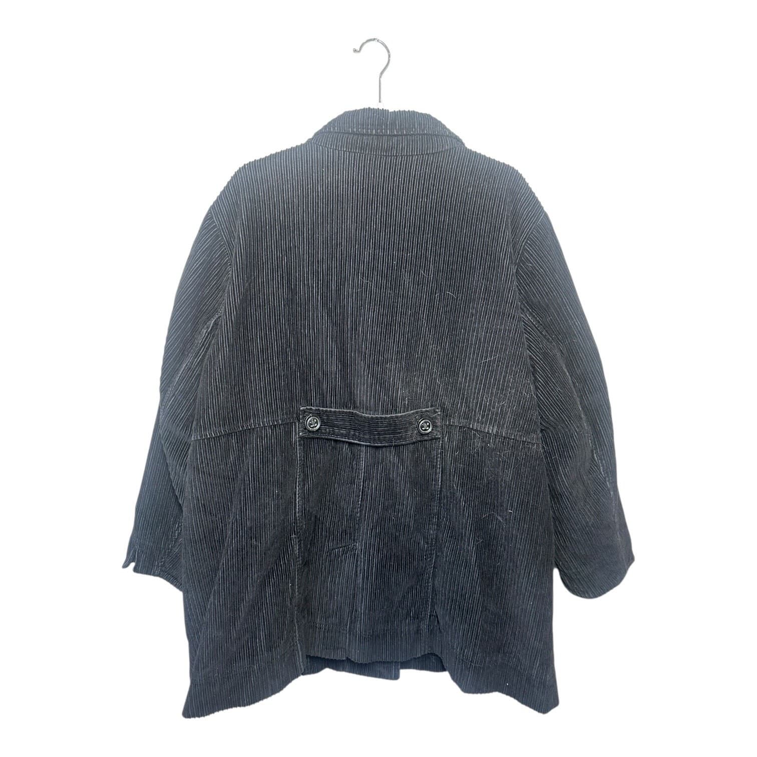 Denim & Co. 2X Charcoal Corduroy Tunic Jacket Leopard Lined - Thumbnail 2