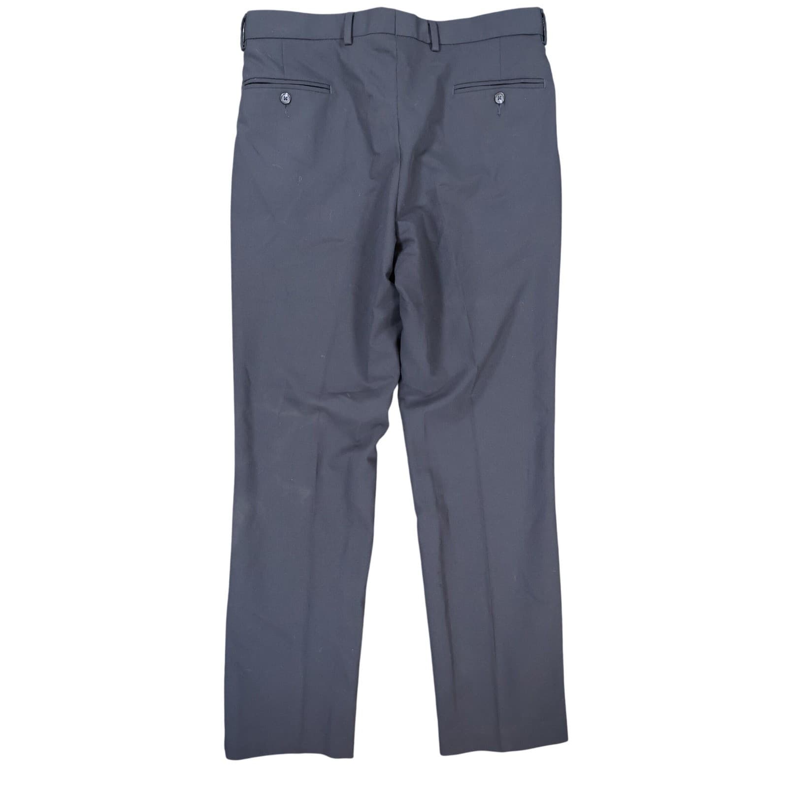 Nautica Dress Pants Mens 34W/32L Navy Blue Excellent Flat Front Stretch - Thumbnail 2