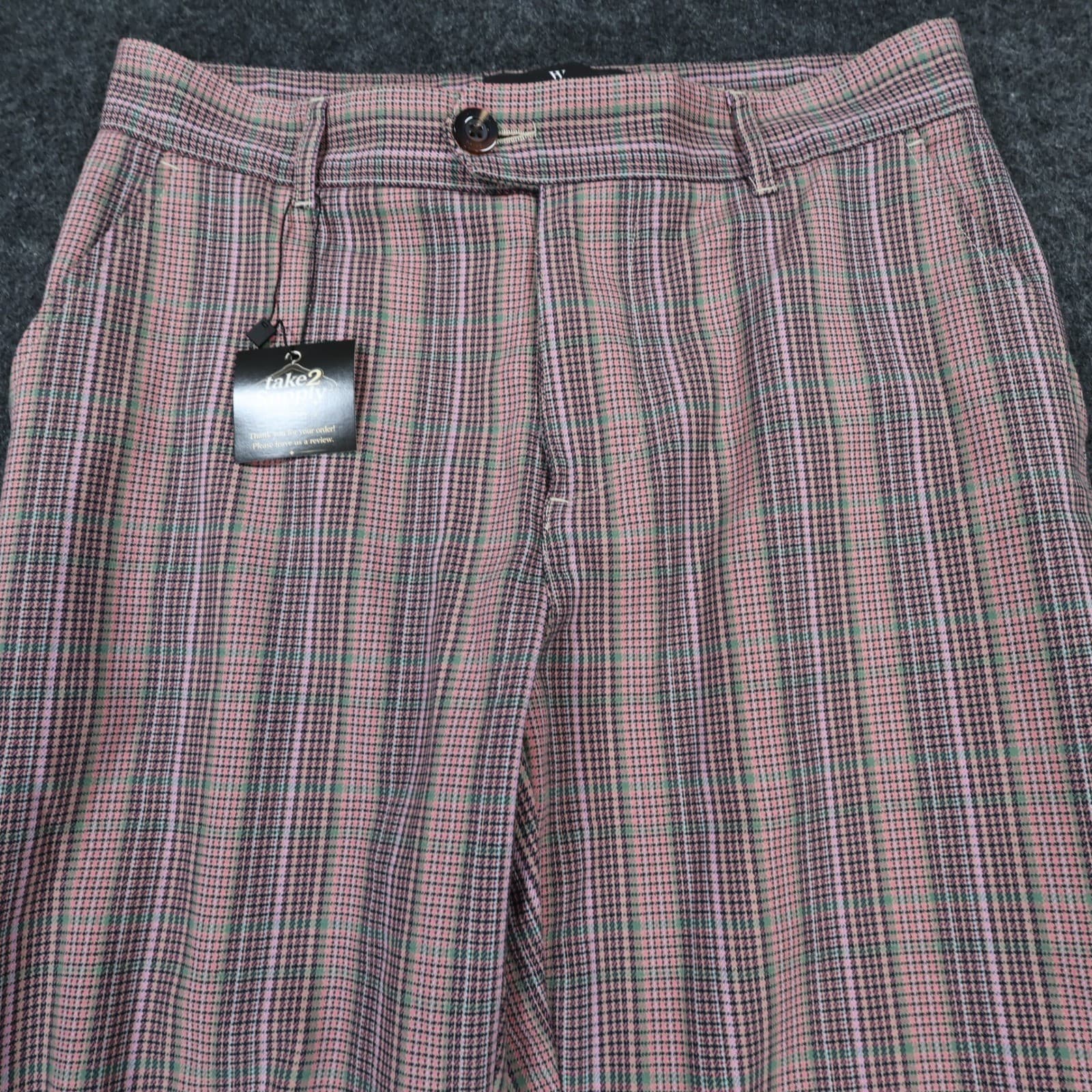Houston White Joggers Womens S Pink Excellent Plaid Pattern - Thumbnail 13
