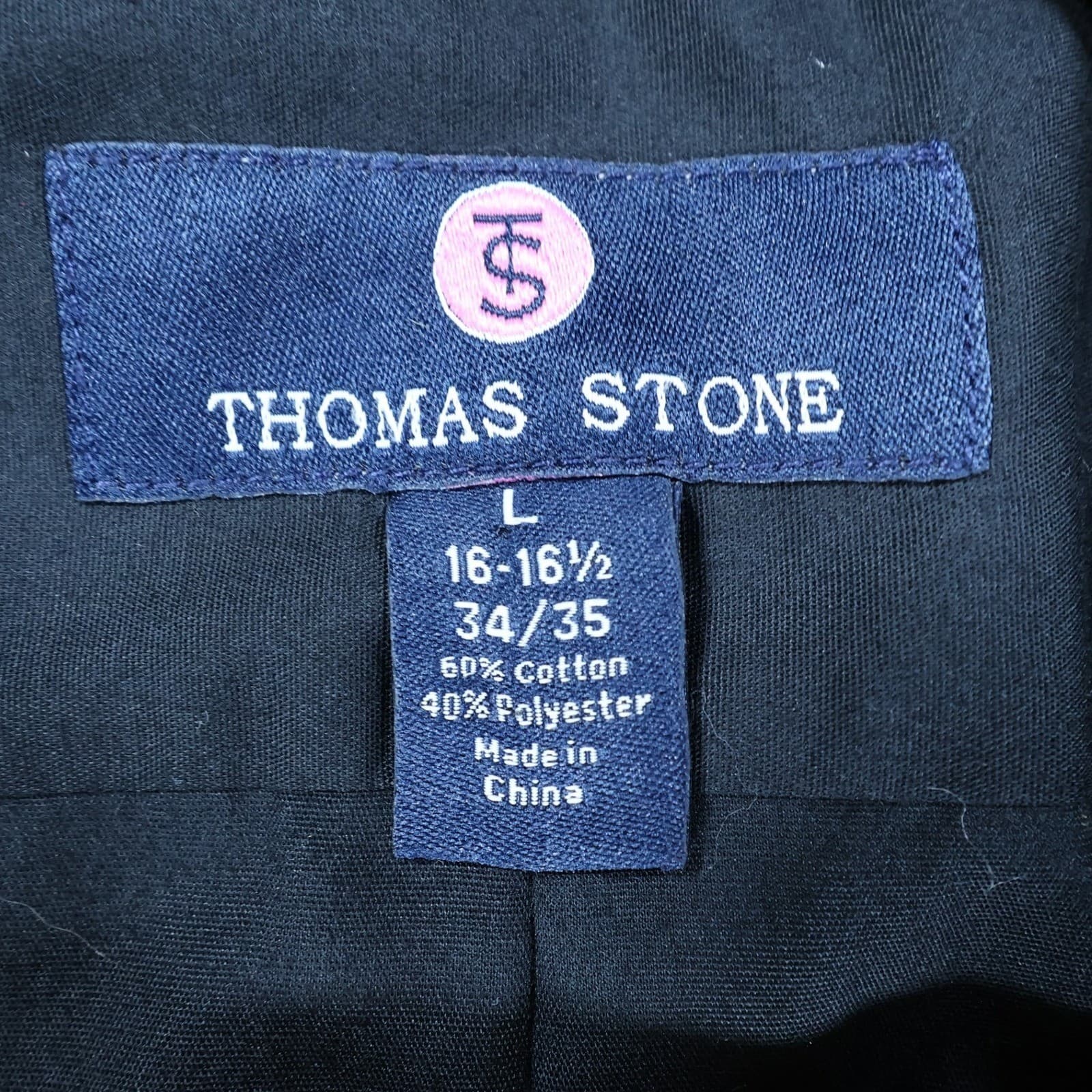 Thomas Stone Button Up Mens L Black Excellent Long Sleeve Solid - Thumbnail 7
