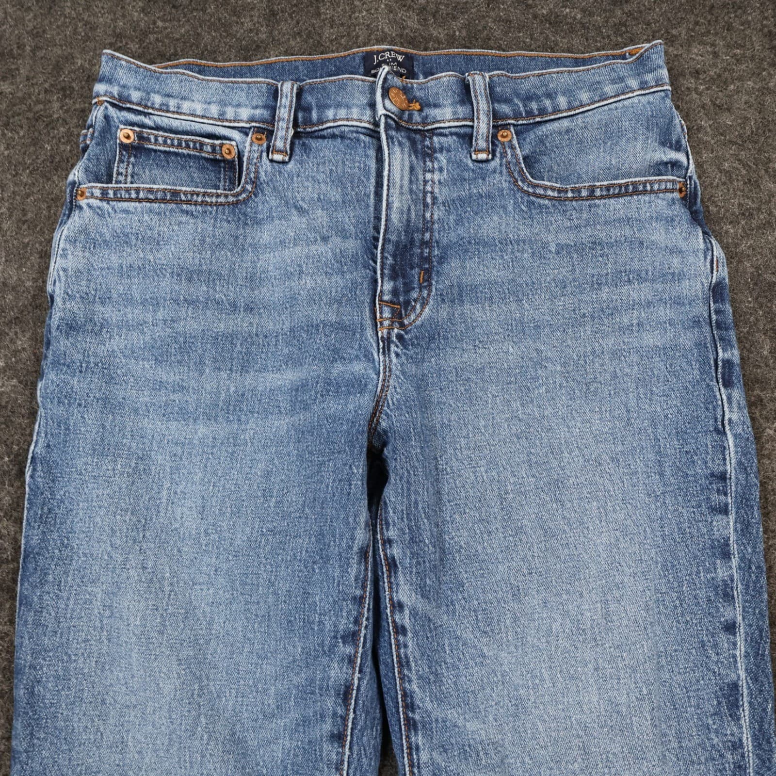 J.Crew Slim Boyfriend Womens 27 Blue Excellent Raw Hem Denim Jeans - Thumbnail 13