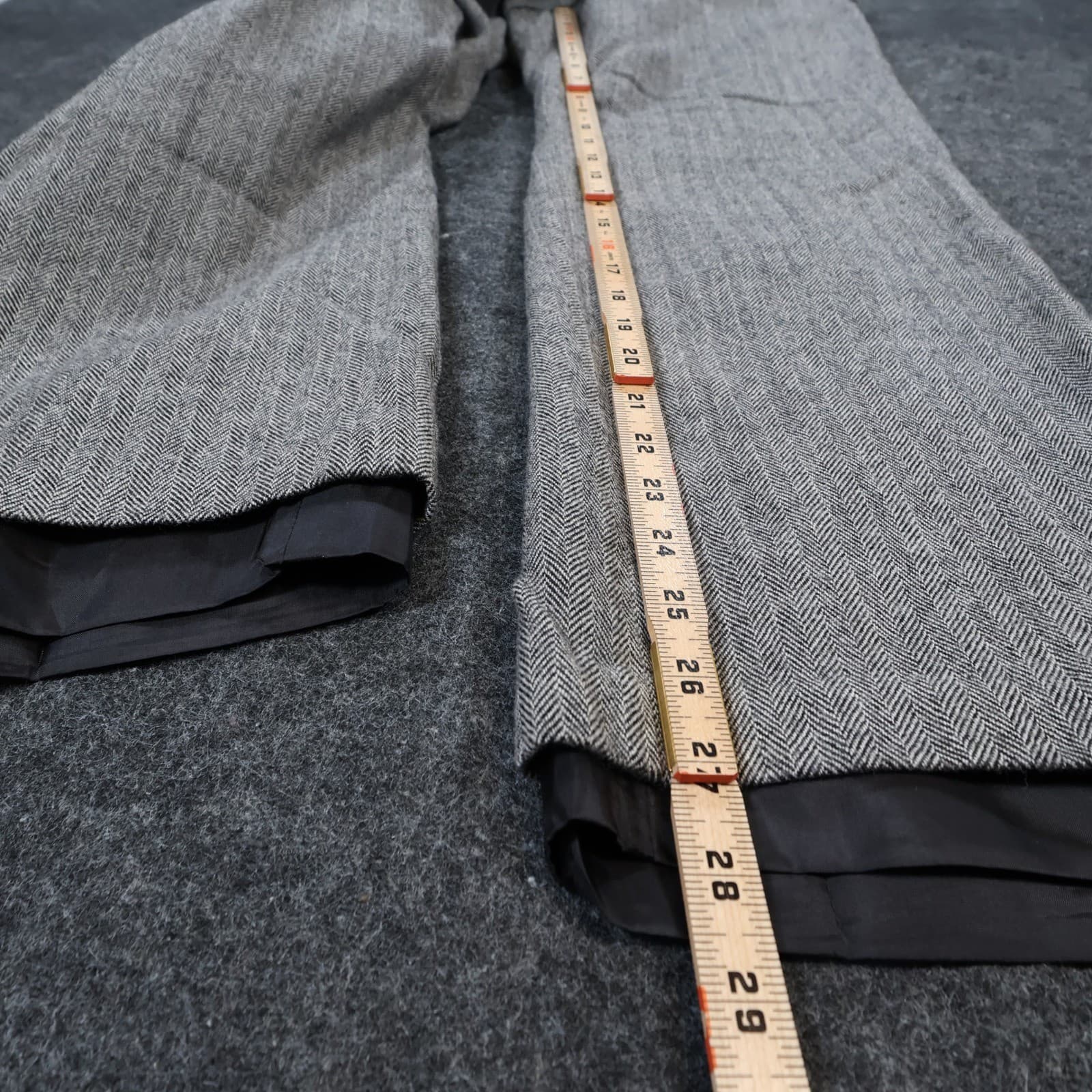 Chaps Dress Pants Womens 12 Gray Excellent Herringbone 100% Wool - Thumbnail 4