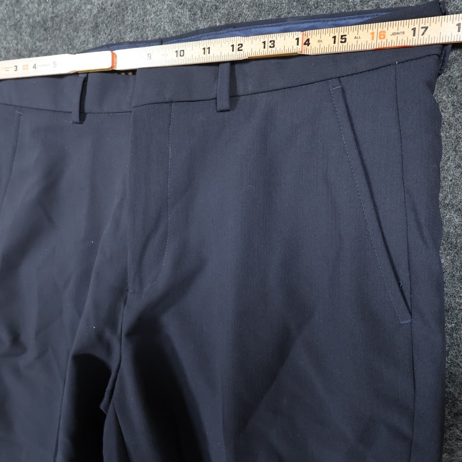 Nautica Dress Pants Mens 34W/32L Navy Blue Excellent Flat Front Stretch - Thumbnail 6