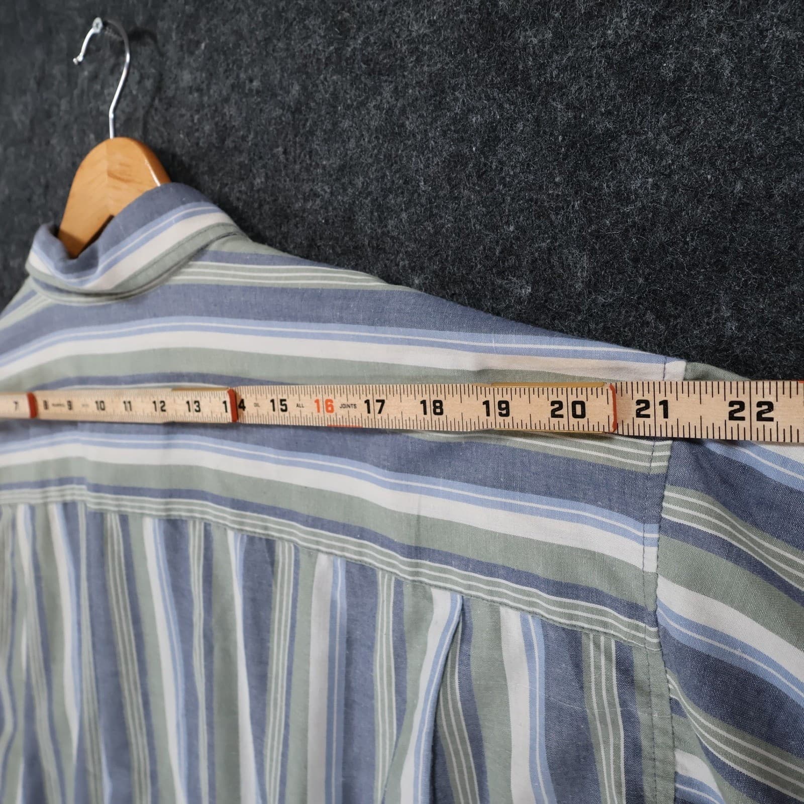 Honors Button Up Mens XXL Blue Excellent Vintage Striped Short Sleeve Shirt - Thumbnail 6