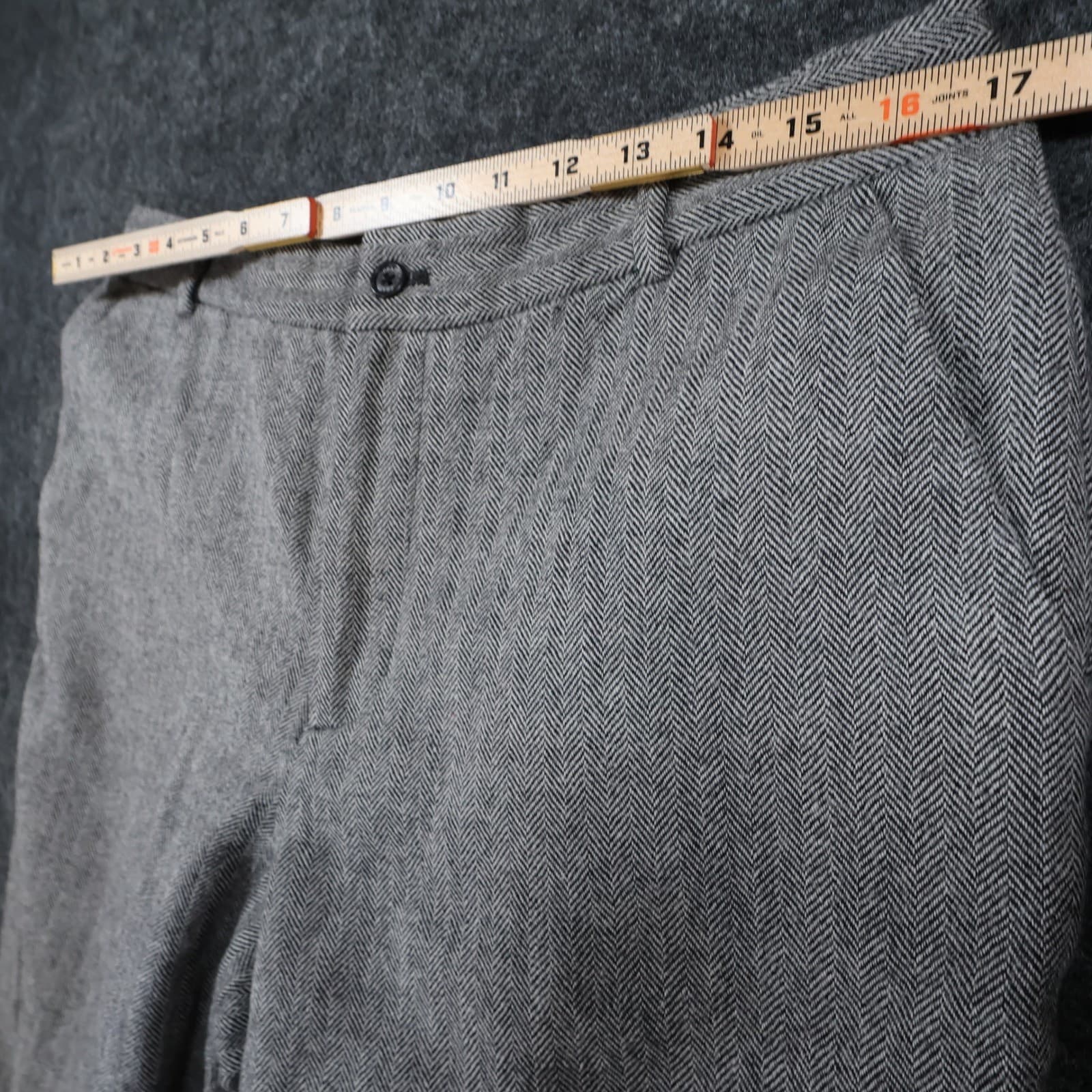 Chaps Dress Pants Womens 12 Gray Excellent Herringbone 100% Wool - Thumbnail 6