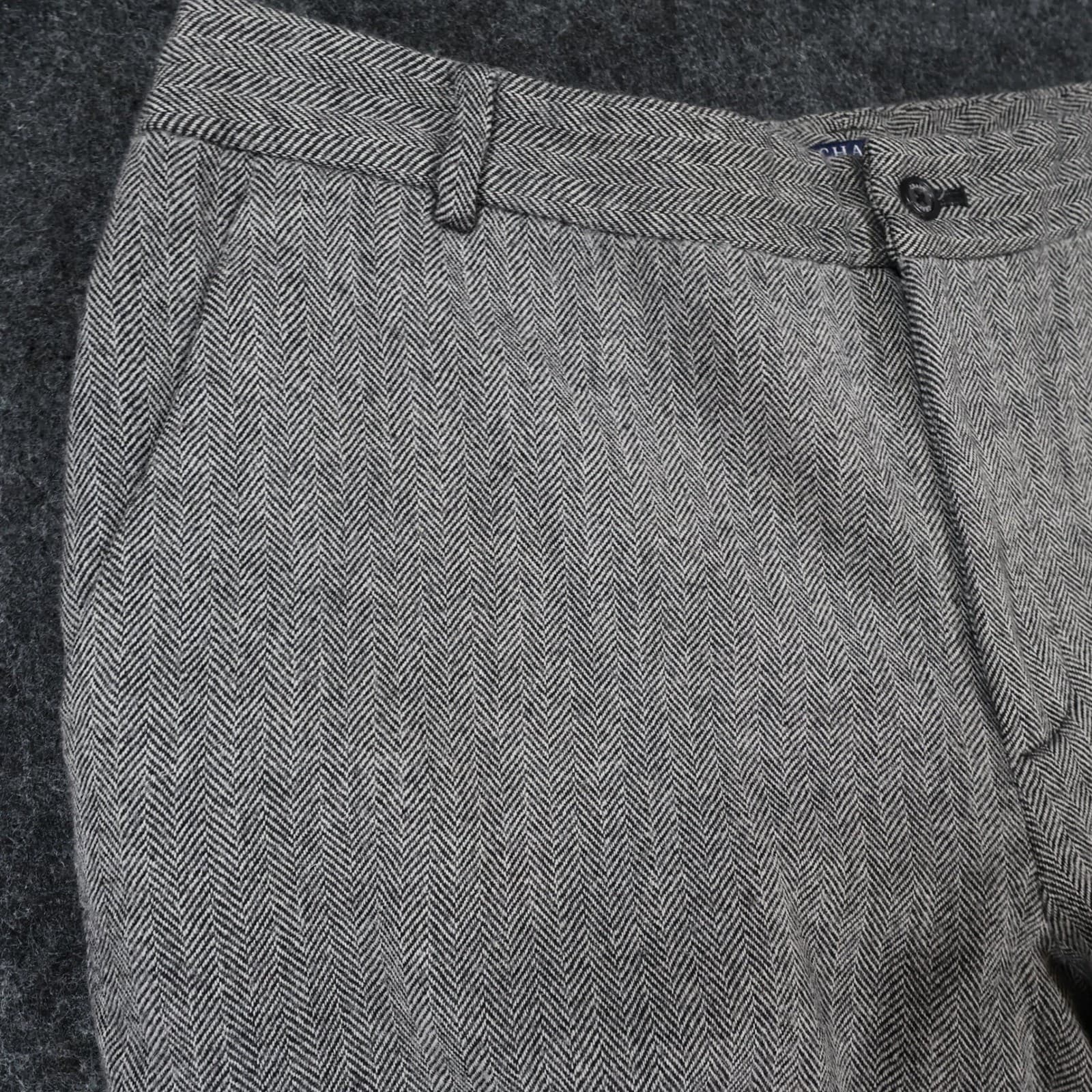 Chaps Dress Pants Womens 12 Gray Excellent Herringbone 100% Wool - Thumbnail 12