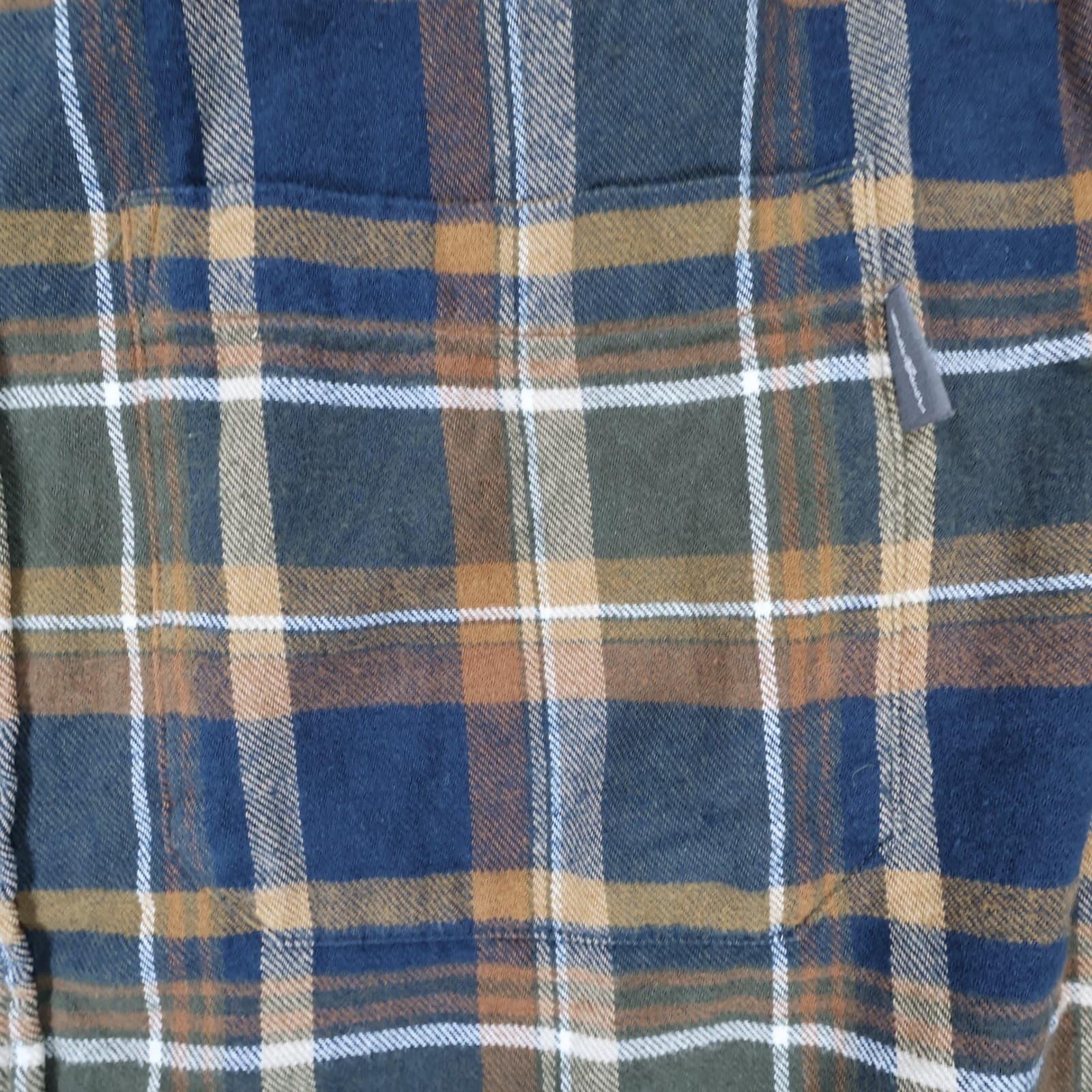Eddie Bauer Flannel Mens XL Blue Brown Excellent Plaid Cotton Button Up - Thumbnail 12