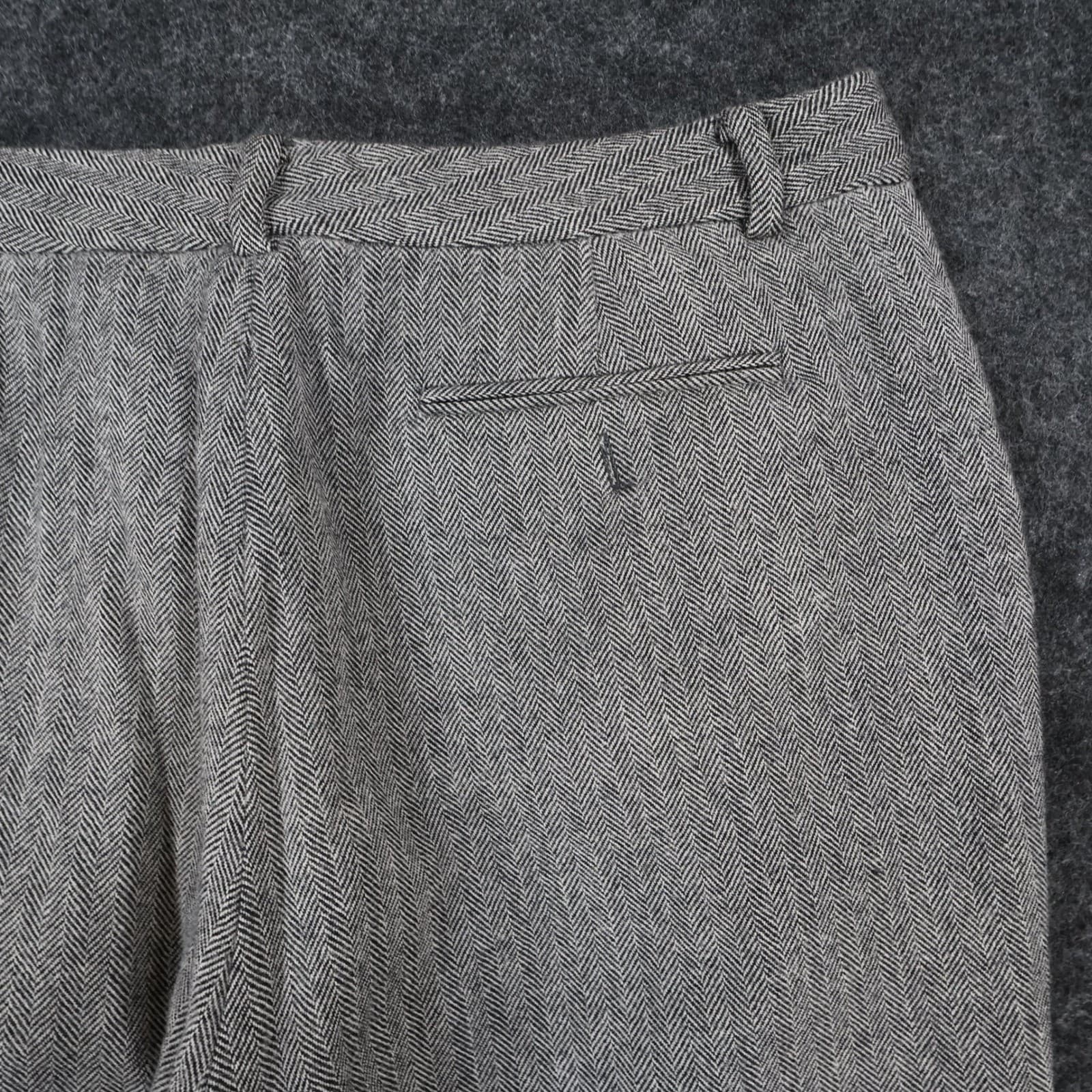 Chaps Dress Pants Womens 12 Gray Excellent Herringbone 100% Wool - Thumbnail 13