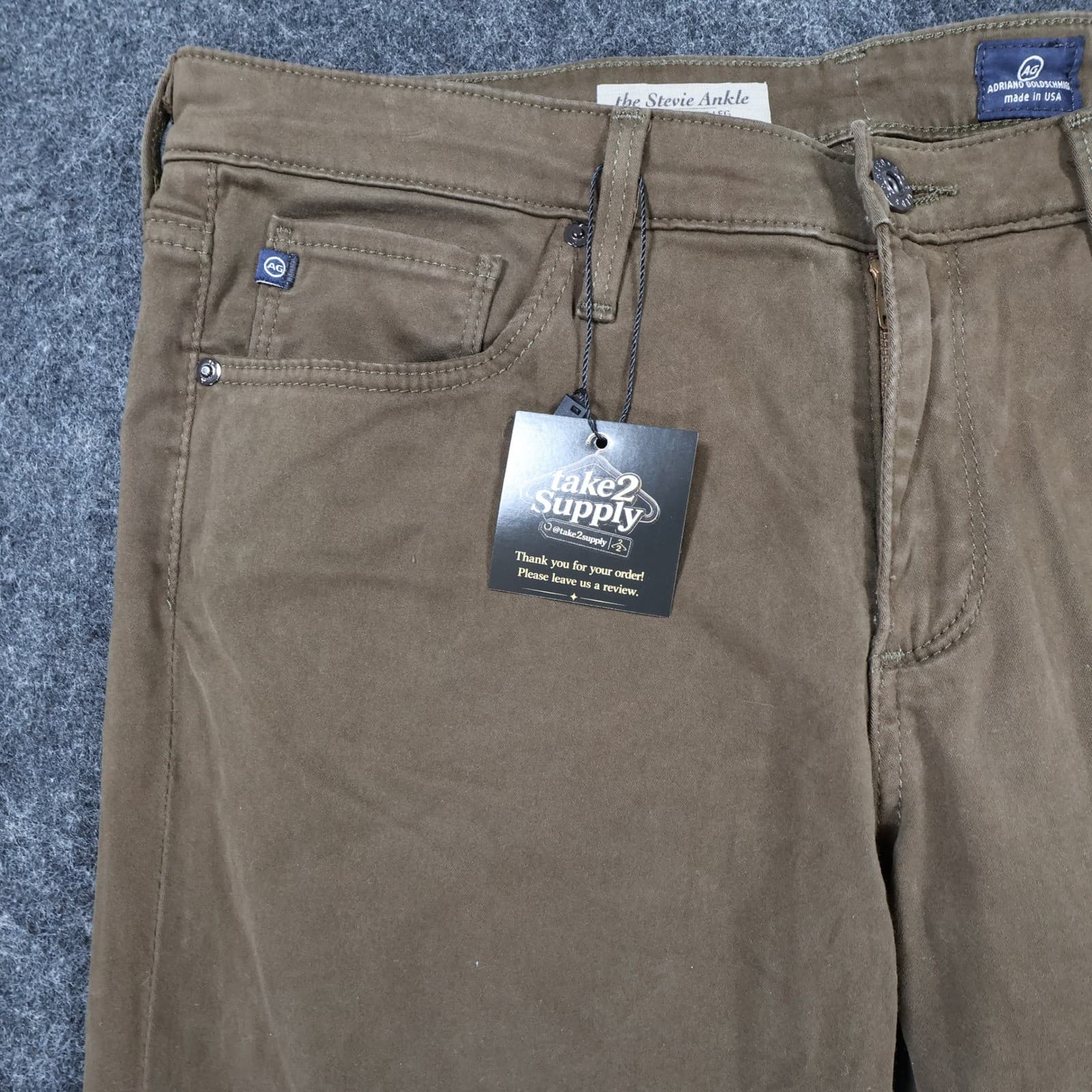AG Adriano Goldschmied Stevie Ankle Womens 29R Brown Excellent Slim Straight Leg - Thumbnail 12