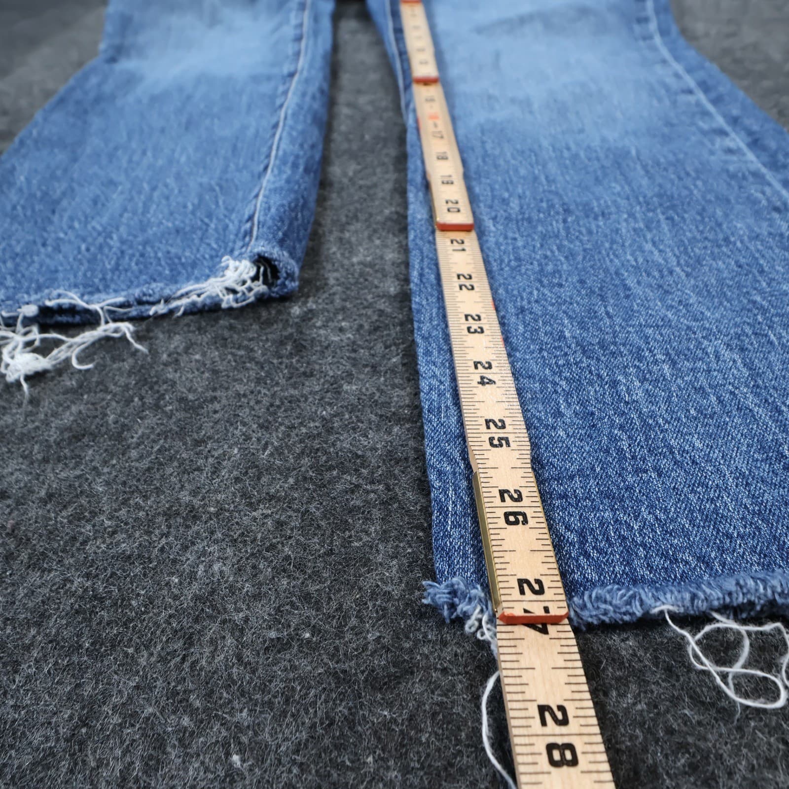 J.Crew Slim Boyfriend Womens 27 Blue Excellent Raw Hem Denim Jeans - Thumbnail 4