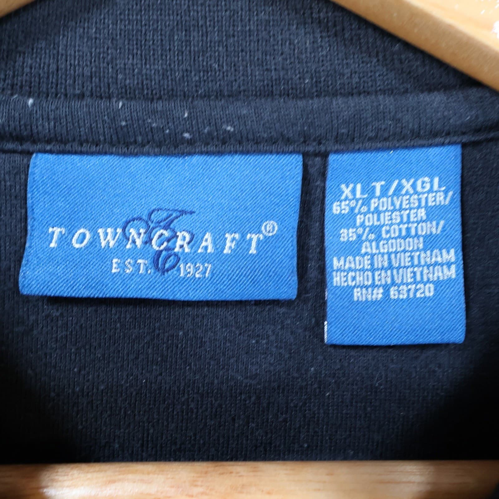 Towncraft Polo Mens XLT Black Excellent Striped Pocket Short Sleeve - Thumbnail 7