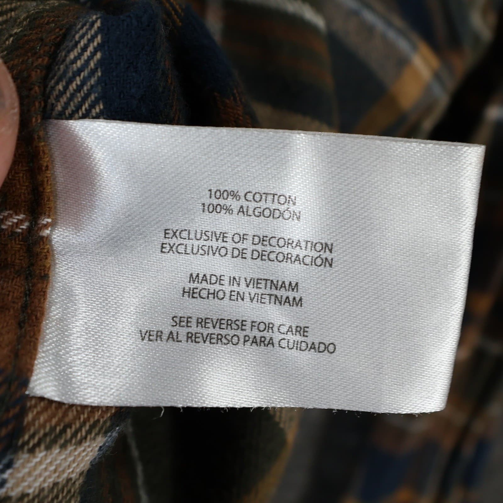Eddie Bauer Flannel Mens XL Blue Brown Excellent Plaid Cotton Button Up - Thumbnail 8