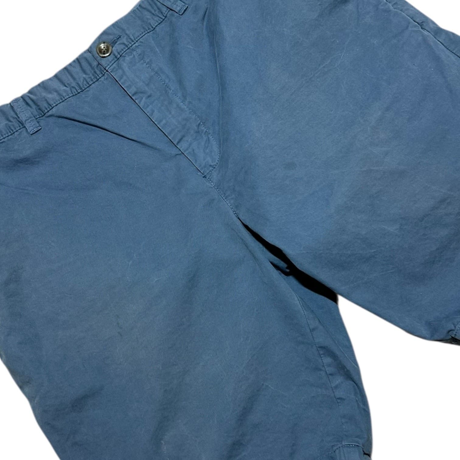 Roundtree & Yorke Casuals Chino Shorts Men's 40W Dusty Blue Cotton - Thumbnail 3