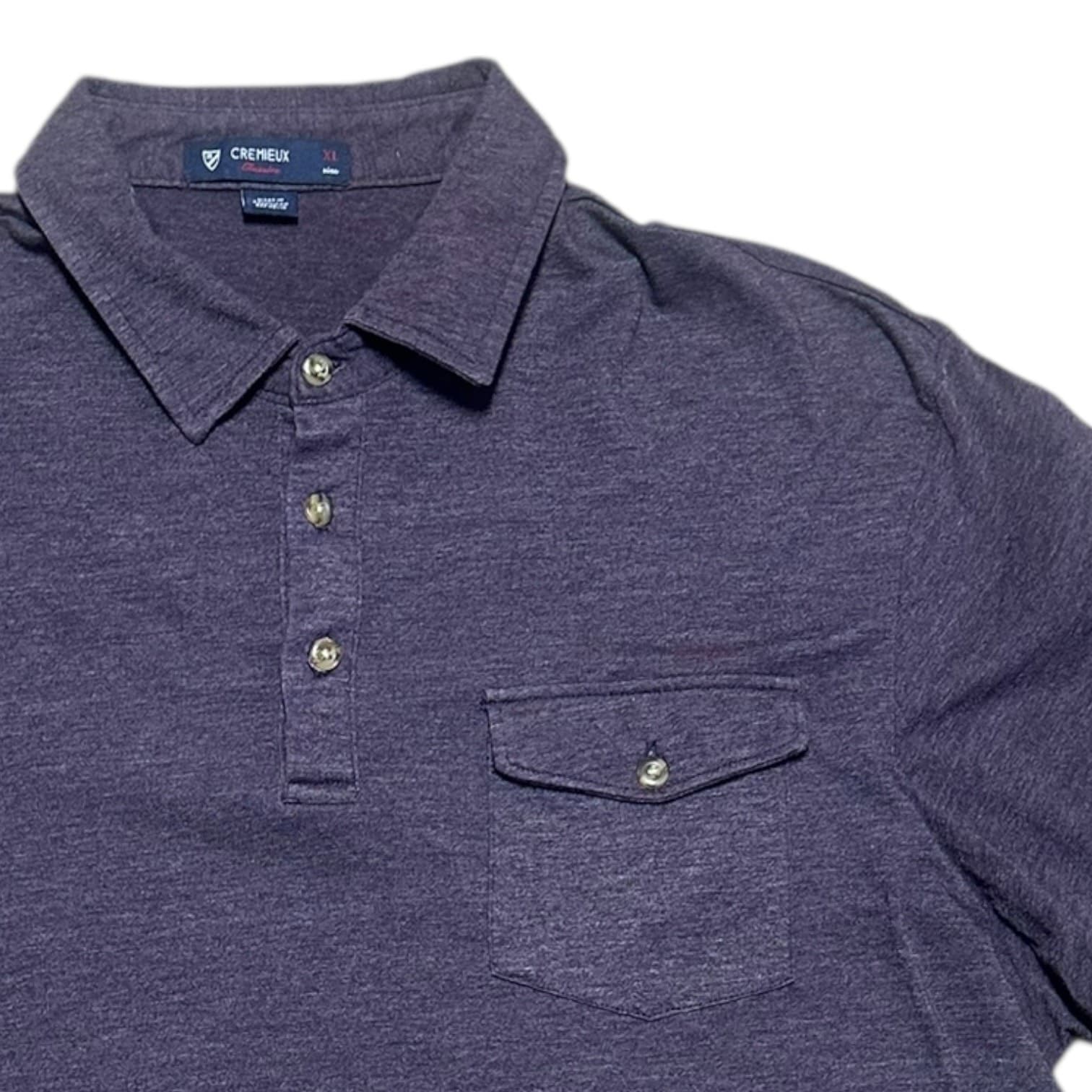Cremieux Men's XL Dark Purple Short Sleeve Polo Shirt Pocket - Thumbnail 3