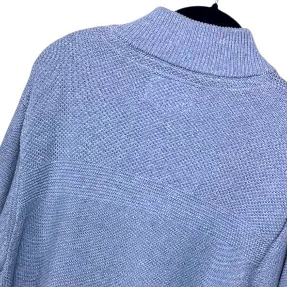 Flag & Anthem Men's Light Blue Waffle Knit Quarter Zip Pullover Sweater Size M - Thumbnail 2
