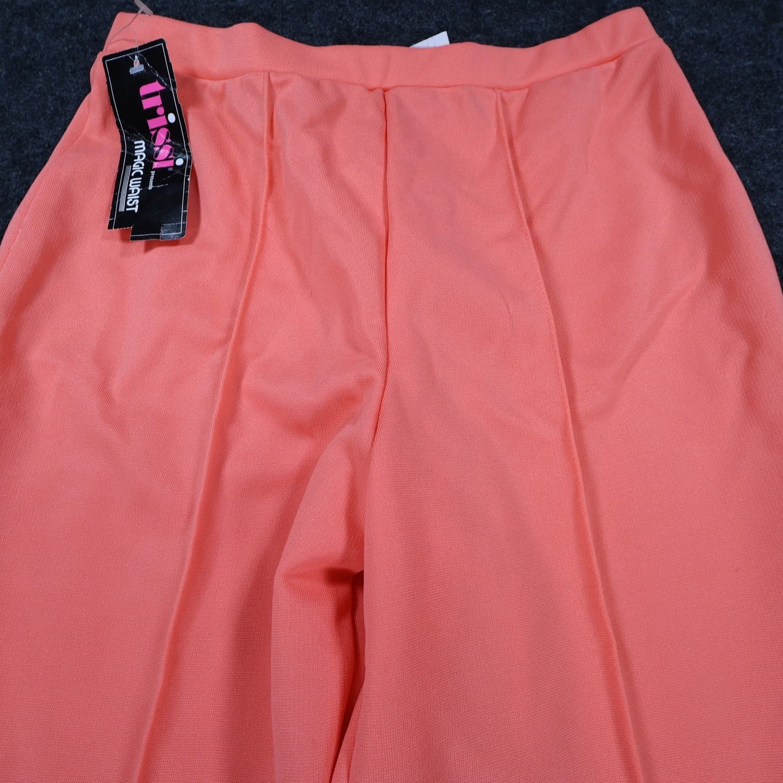 Trissi Pants Women 12 Coral New Vintage Magic Waist Double Knit 1972 - Thumbnail 11