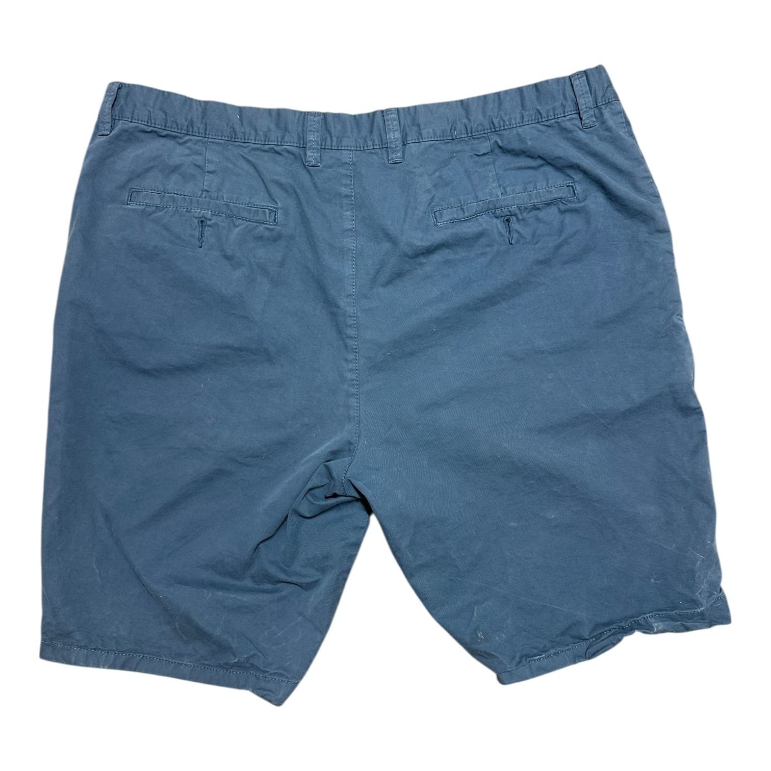Roundtree & Yorke Casuals Chino Shorts Men's 40W Dusty Blue Cotton - Thumbnail 2