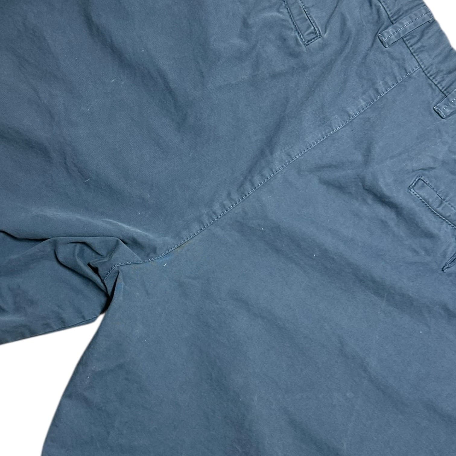 Roundtree & Yorke Casuals Chino Shorts Men's 40W Dusty Blue Cotton - Thumbnail 4