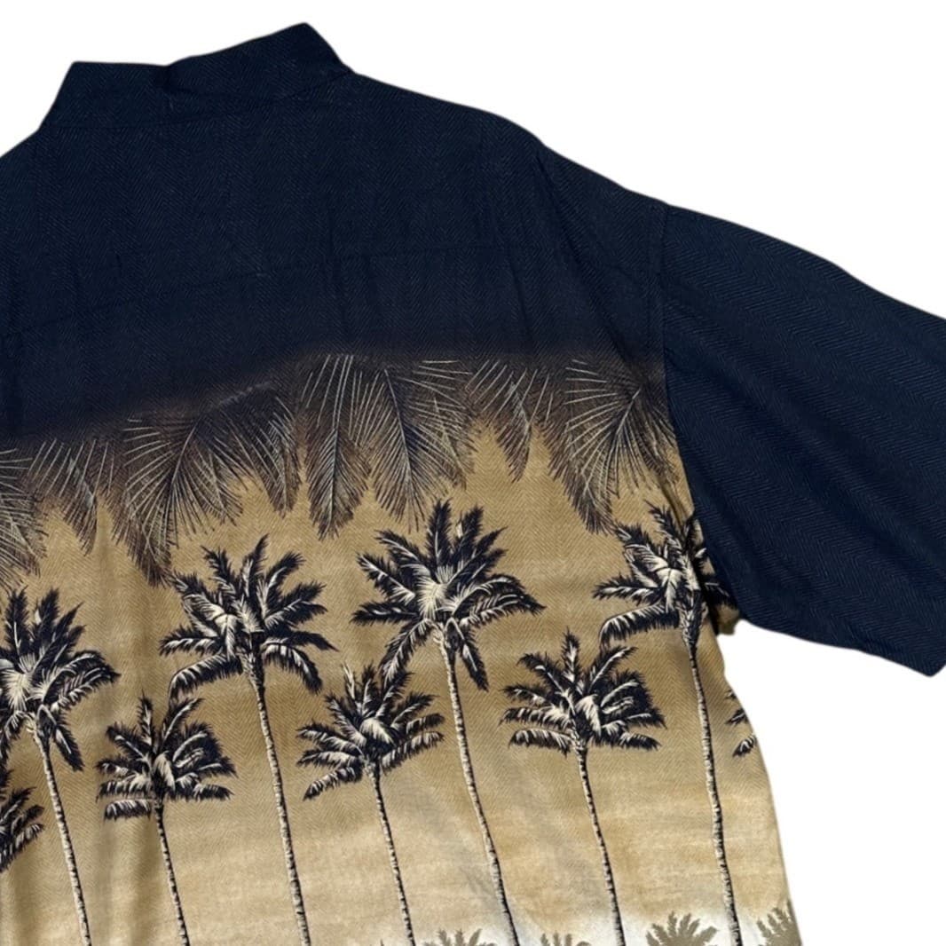 Pierre Cardin Men's XL Tropical Palm Tree Print Short Sleeve Button Down Shirt - Thumbnail 5