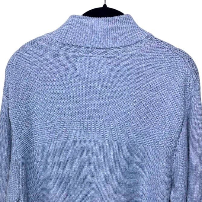Flag & Anthem Men's Light Blue Waffle Knit Quarter Zip Pullover Sweater Size M - Thumbnail 6