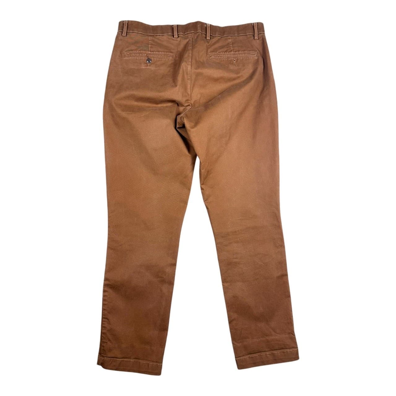 GAP Mens 34x30 Burnt Orange Slim Chino Pants - Thumbnail 4