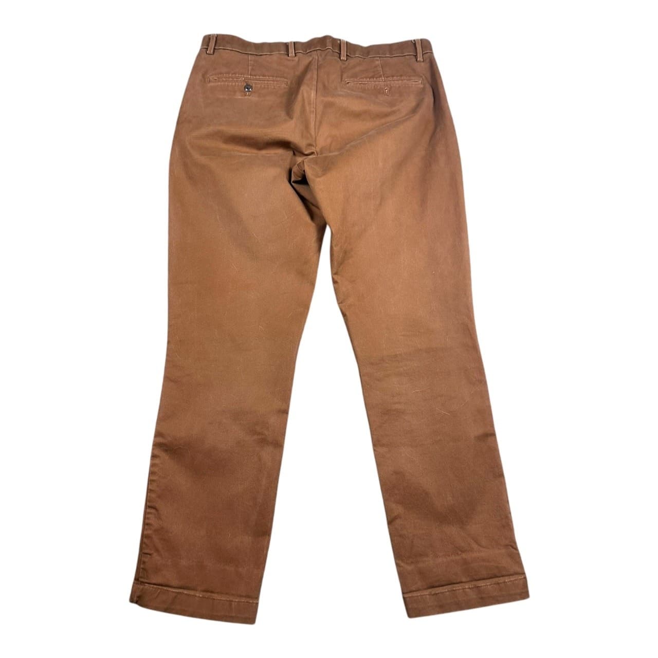 GAP Mens 34x30 Burnt Orange Slim Chino Pants - Thumbnail 5