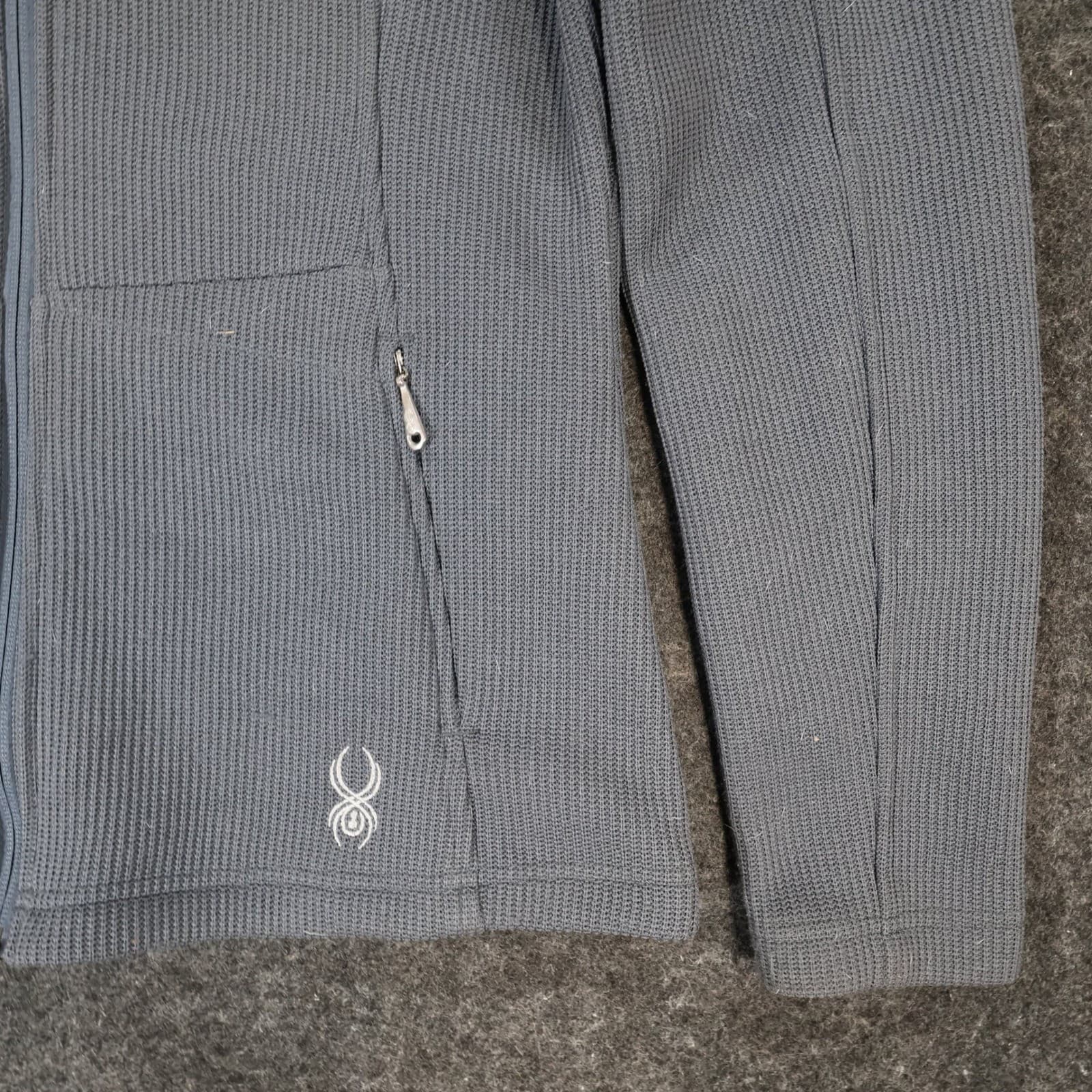 Spyder Core Sweater Ladies Large Blue Excellent Full Zip Waffle Knit - Thumbnail 11