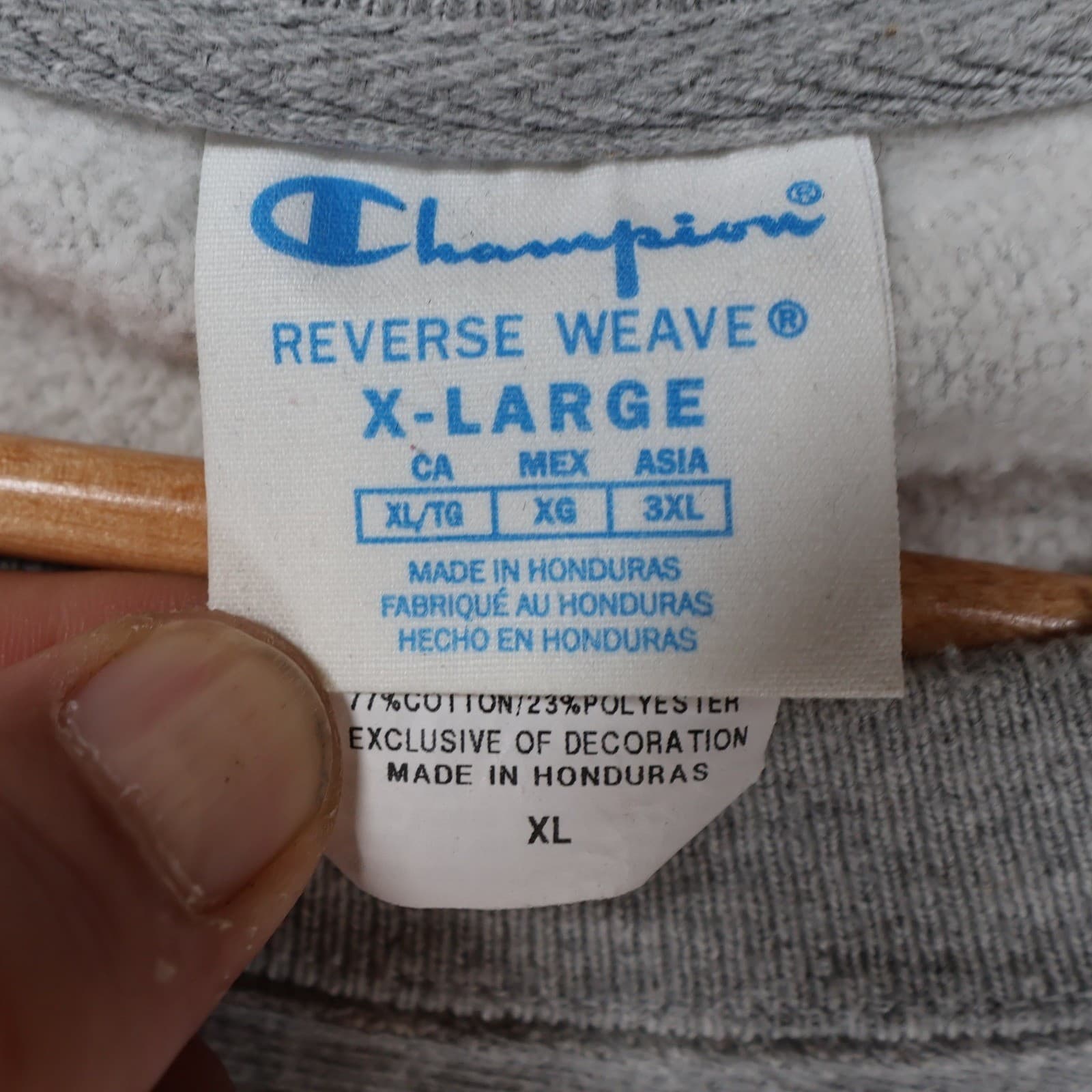 Champion Reverse Weave Sweatshirt Mens XL Grey Excellent GF70 Pullover - Thumbnail 7