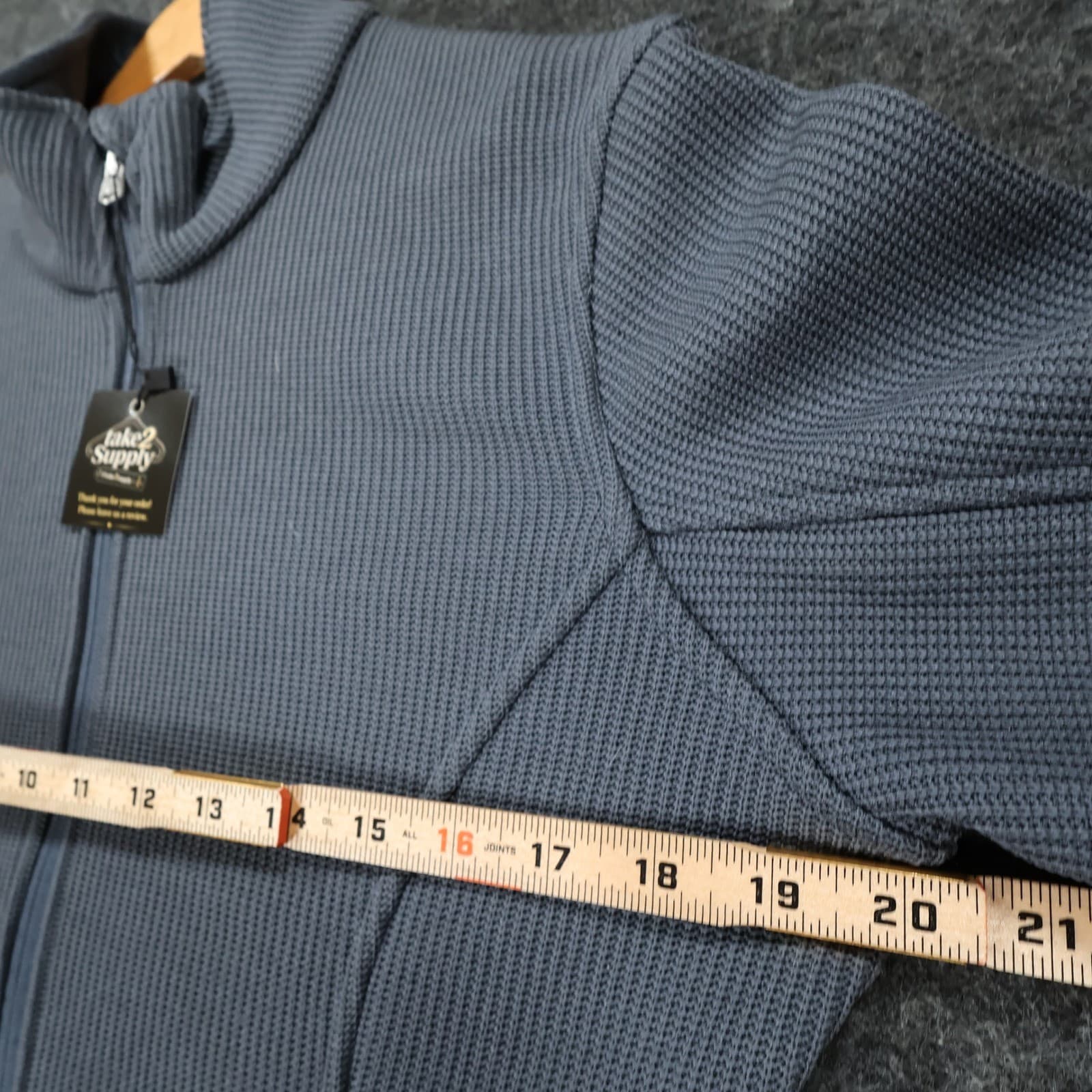 Spyder Core Sweater Ladies Large Blue Excellent Full Zip Waffle Knit - Thumbnail 3