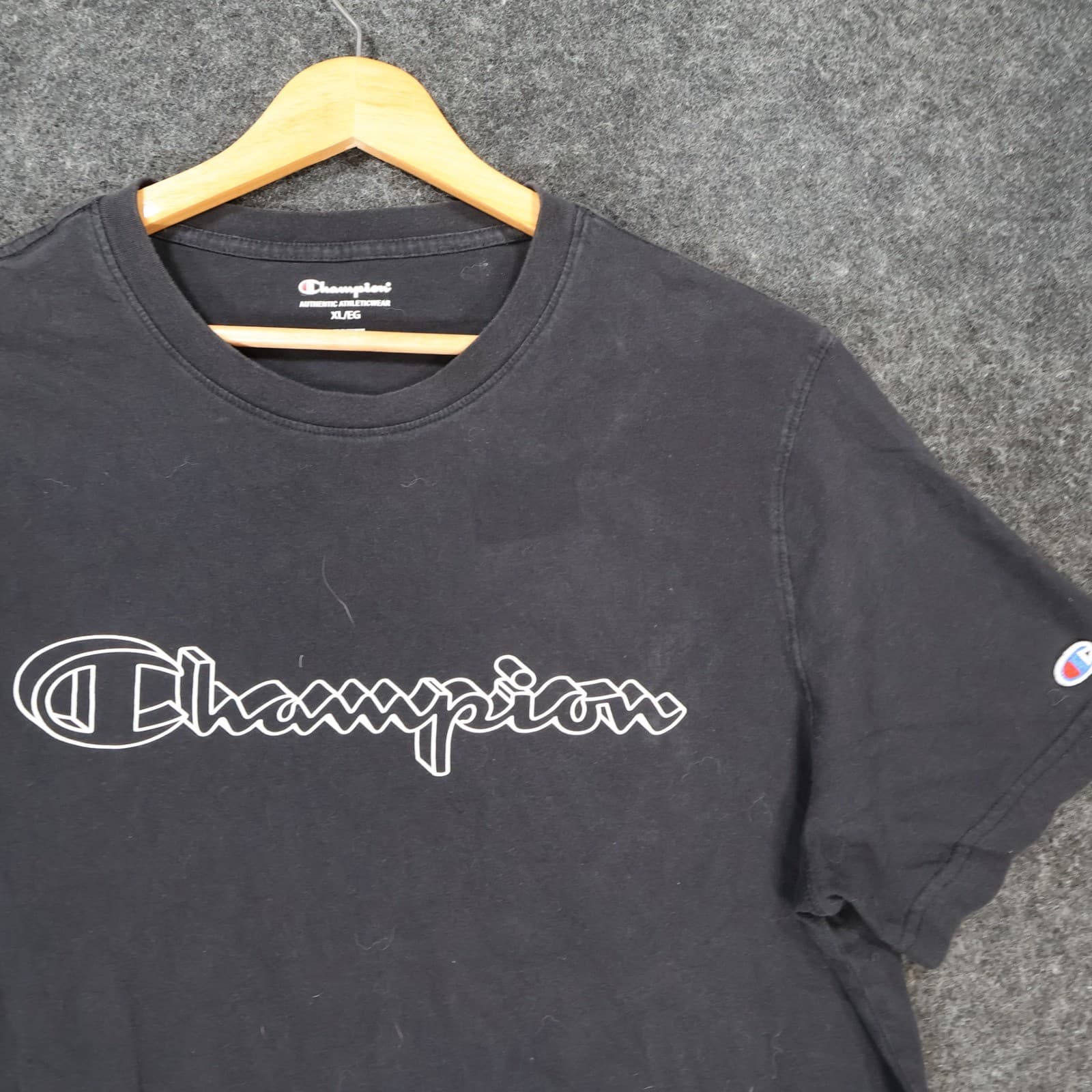 Champion T Shirt Mens XL Black Excellent Script Logo Graphic Tee - Thumbnail 8