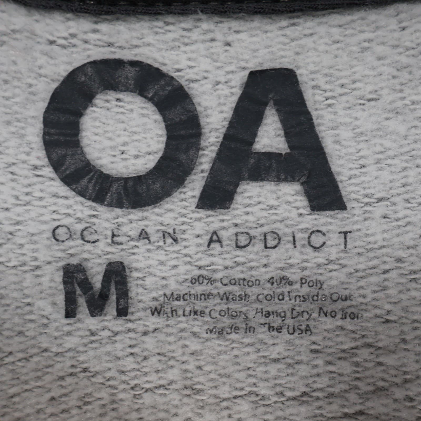 Ocean Addict Sweatshirt Mens M Gray Excellent Gig Harbor WA Anchor Graphic - Thumbnail 7