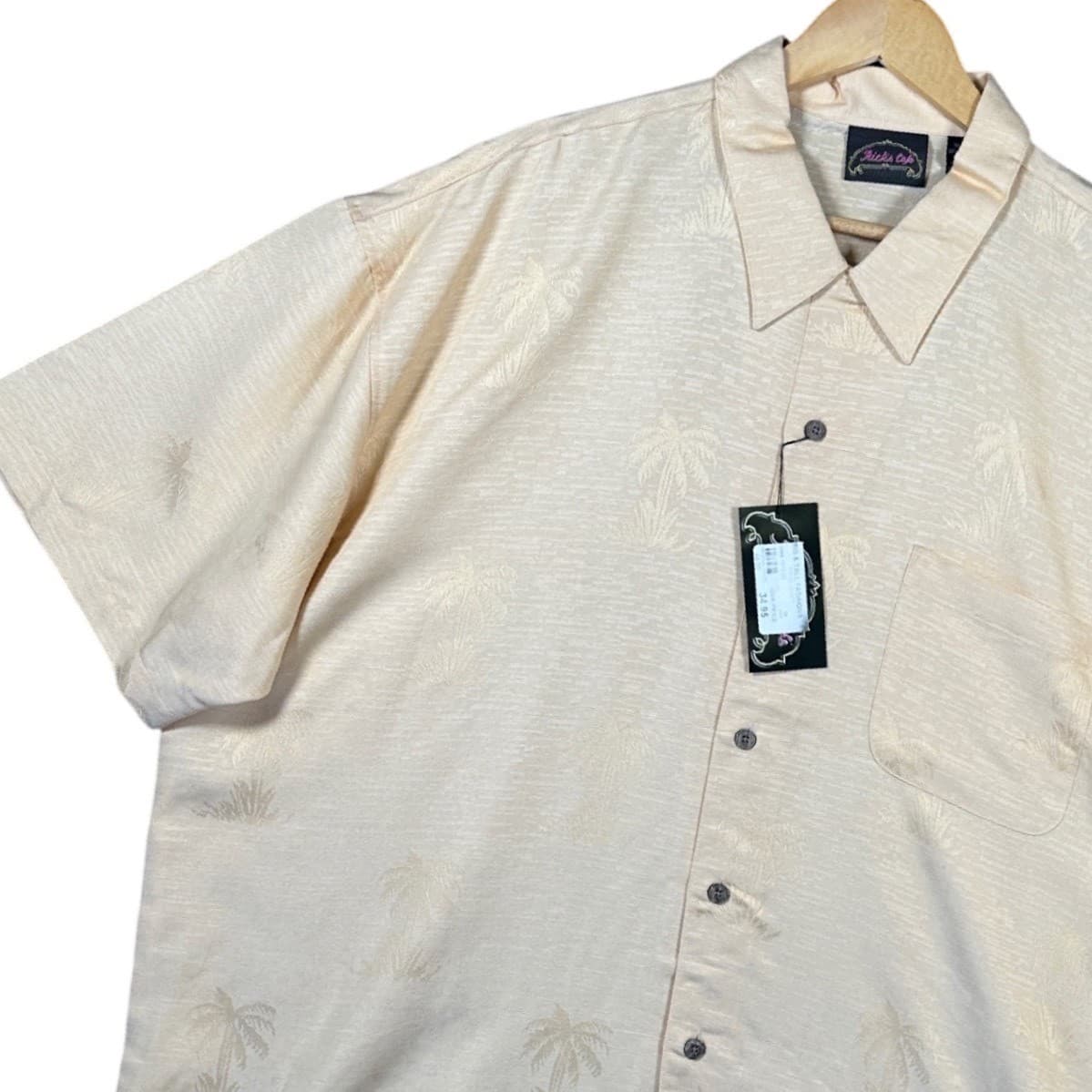 Rick's Cafe Men's Tropical Palm Tree Print Short Sleeve Button Up Shirt XXL - Thumbnail 2