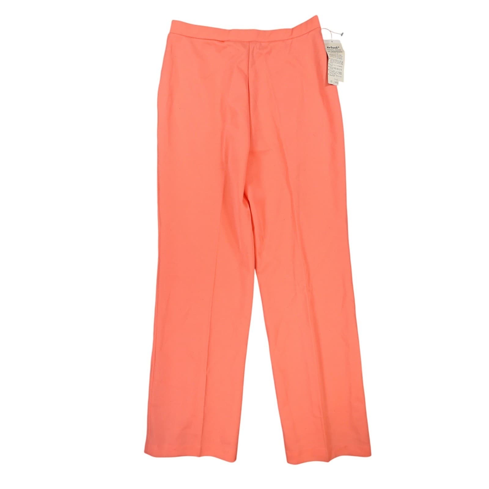 Trissi Pants Women 12 Coral New Vintage Magic Waist Double Knit 1972 - Thumbnail 2