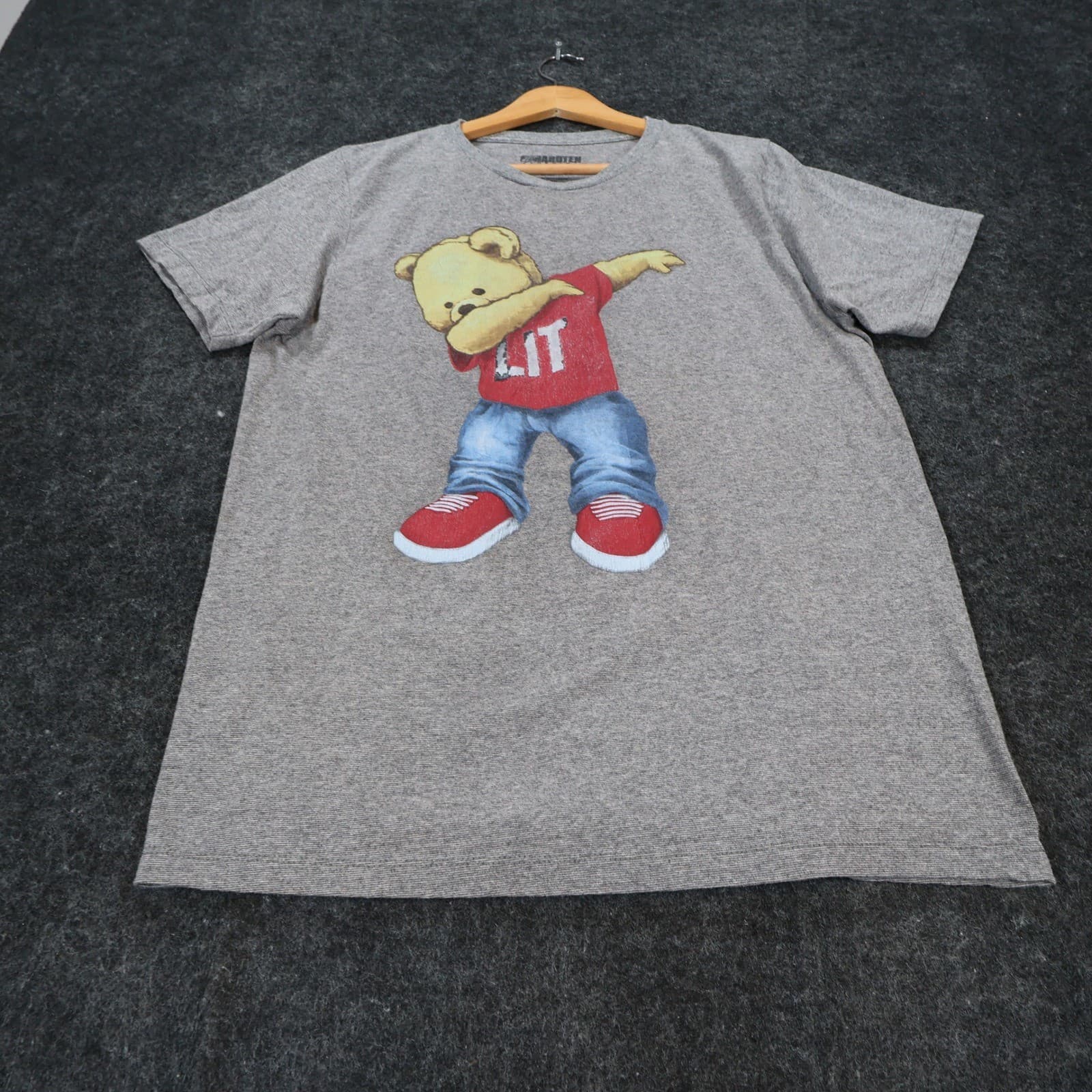 Hard Ten Clothing T-Shirt Mens XL Gray Excellent Dabbing Teddy Bear Graphic - Thumbnail 9