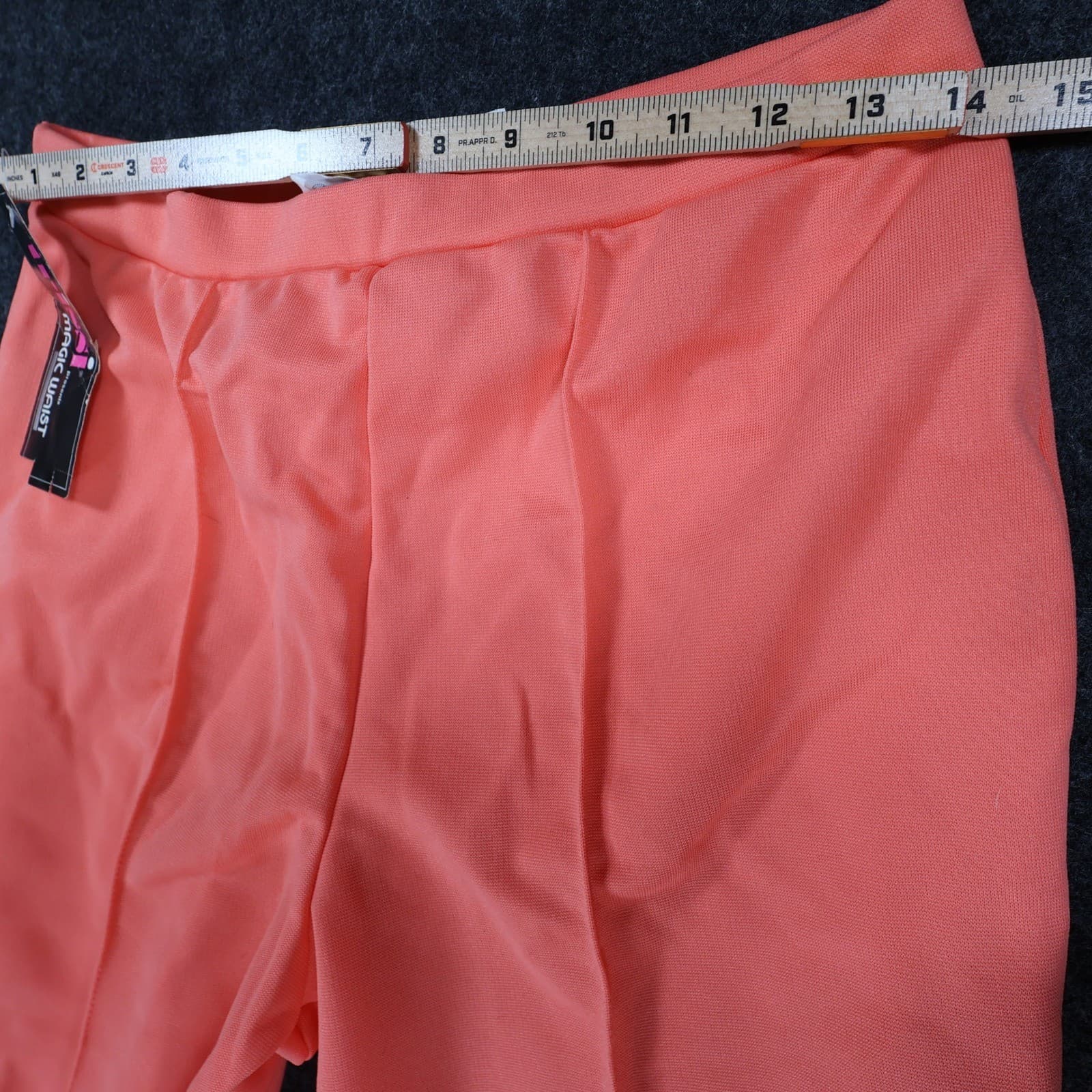 Trissi Pants Women 12 Coral New Vintage Magic Waist Double Knit 1972 - Thumbnail 6